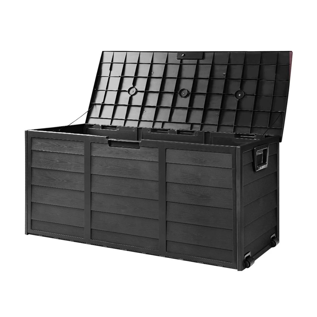 2 Gardeon Outdoor Storage Box 290L Lockable Organiser Garden Deck Shed - Black, 2 of 8