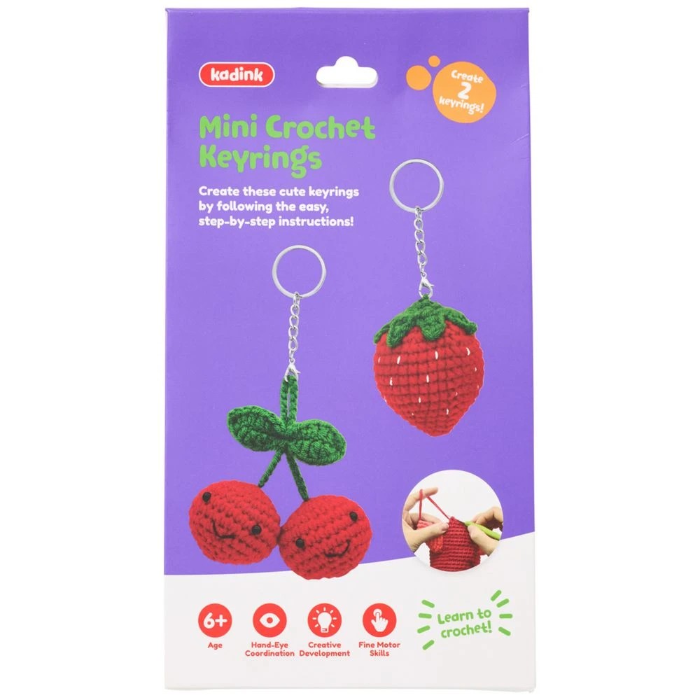 1 Kadink Crochet Key Rings Kit Cherry and Strawberry 2 Pack, 1 of 10