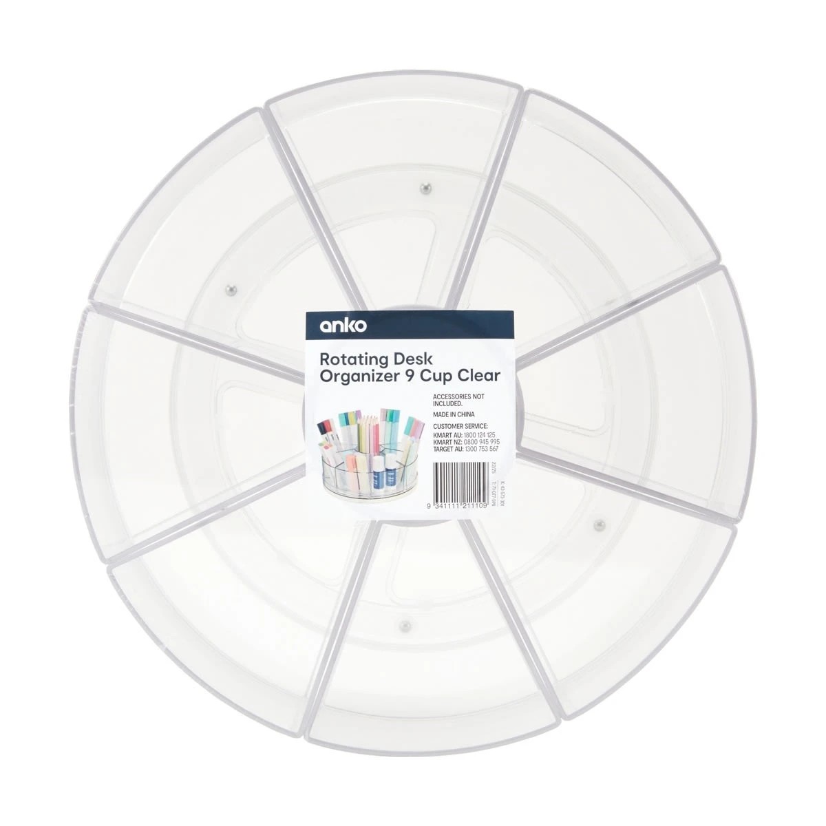 5 Rotating Desk Organiser 9 Cup - Clear, 5 of 5