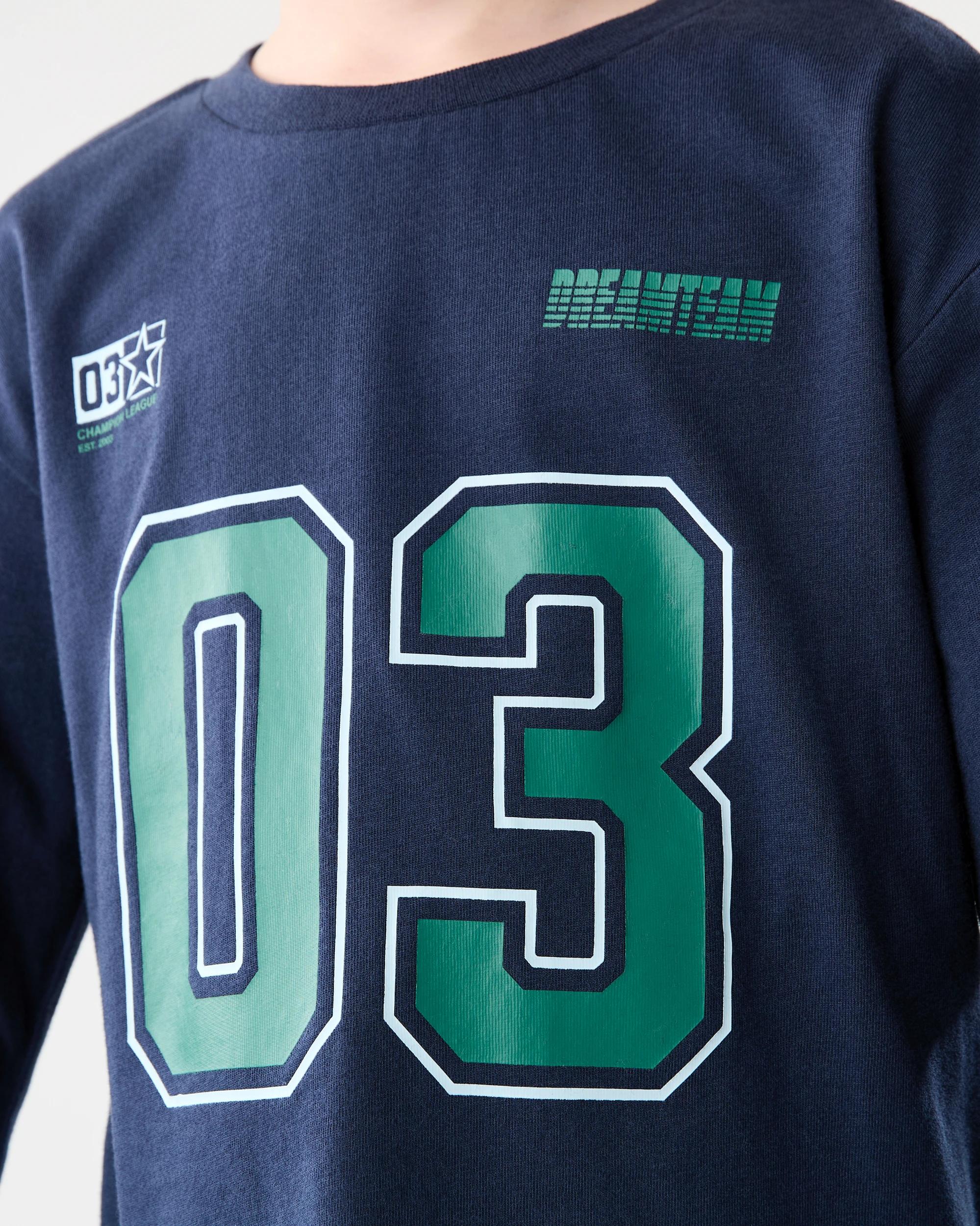 5 Knit Woven Pyjama Set Nvy Team, 5 of 8