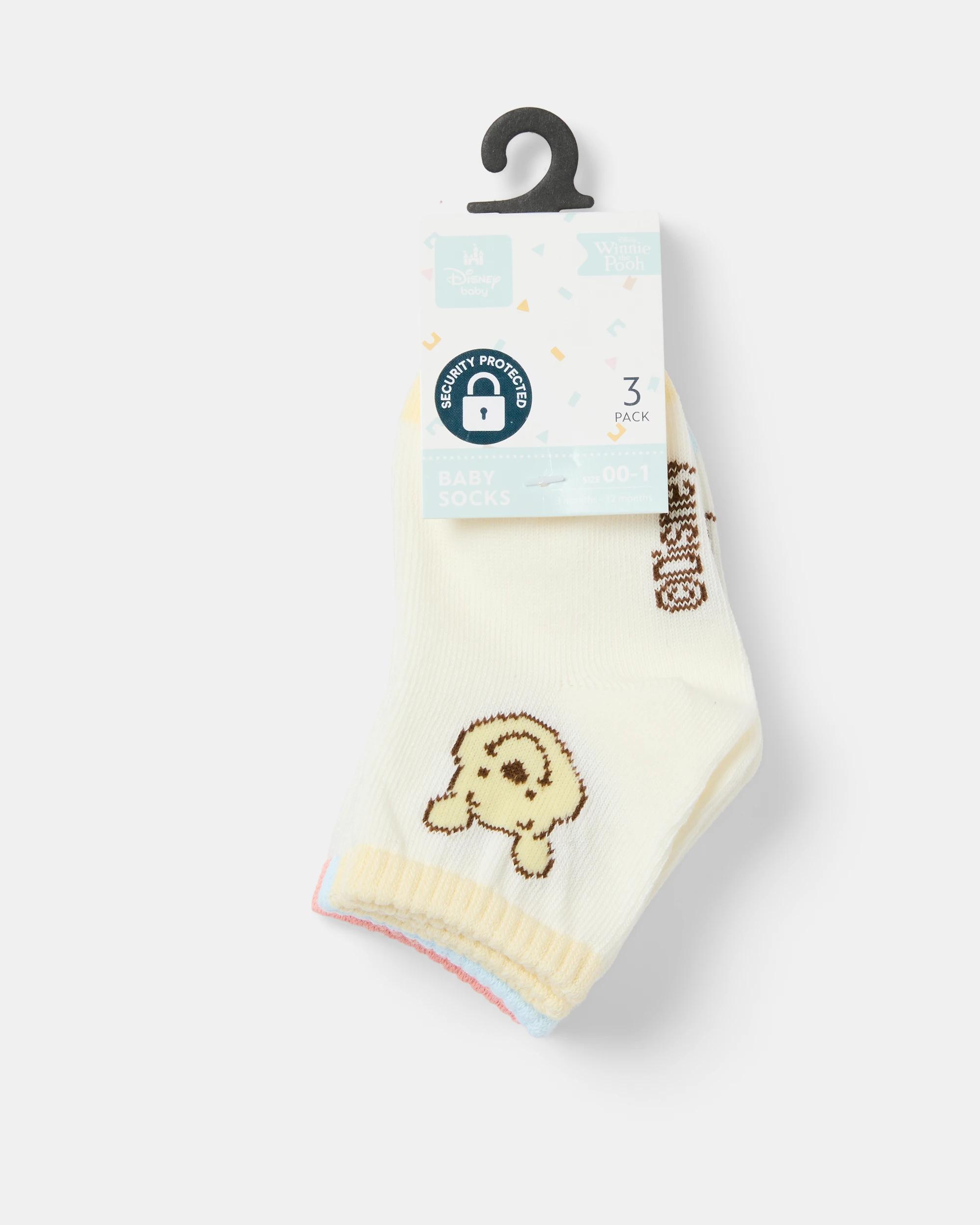 3 3 Pack Winnie the Pooh License Socks Wtp, 3 of 3