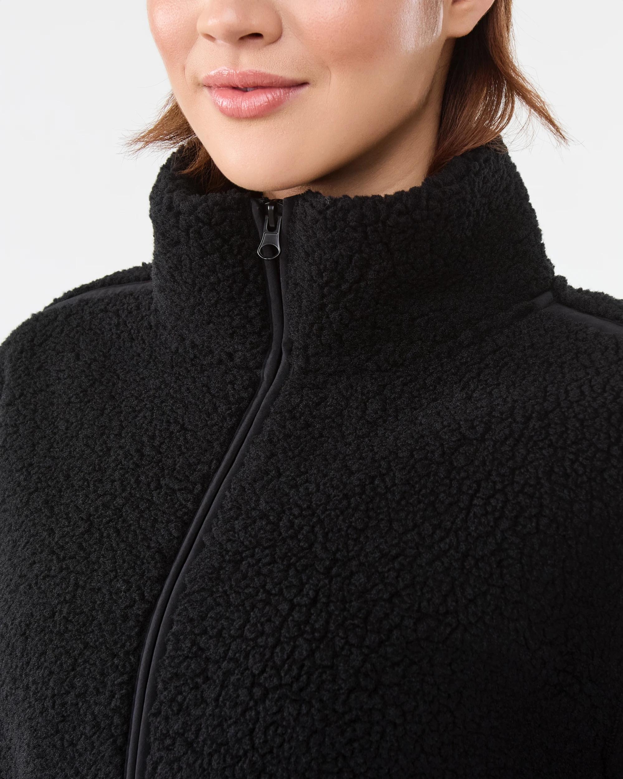 7 Active Womens Outdoor Sherpa Jacket Black, 7 of 9