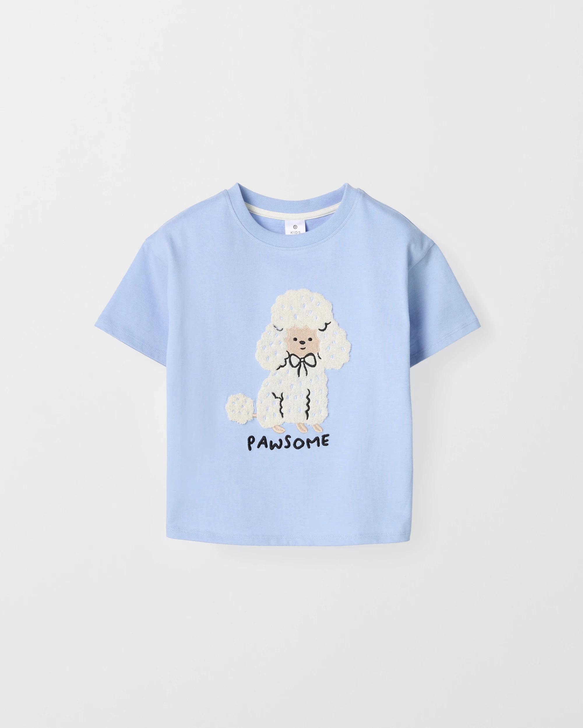 1 Target Kids Australian Cotton Short Sleeve Fashion T-Shirt DOG BLUE, 1 of 2