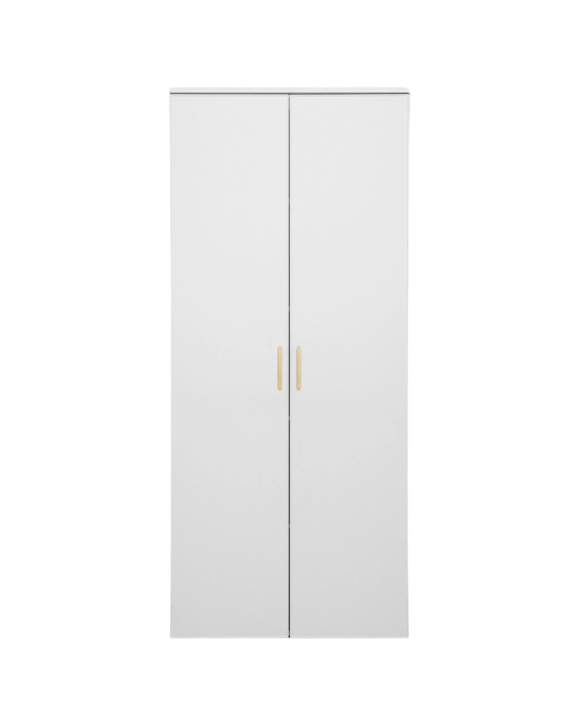 1 European Cabinetry Stockholm Storage Cupboard Slim Scandi Brass Handle - White, 1 of 3