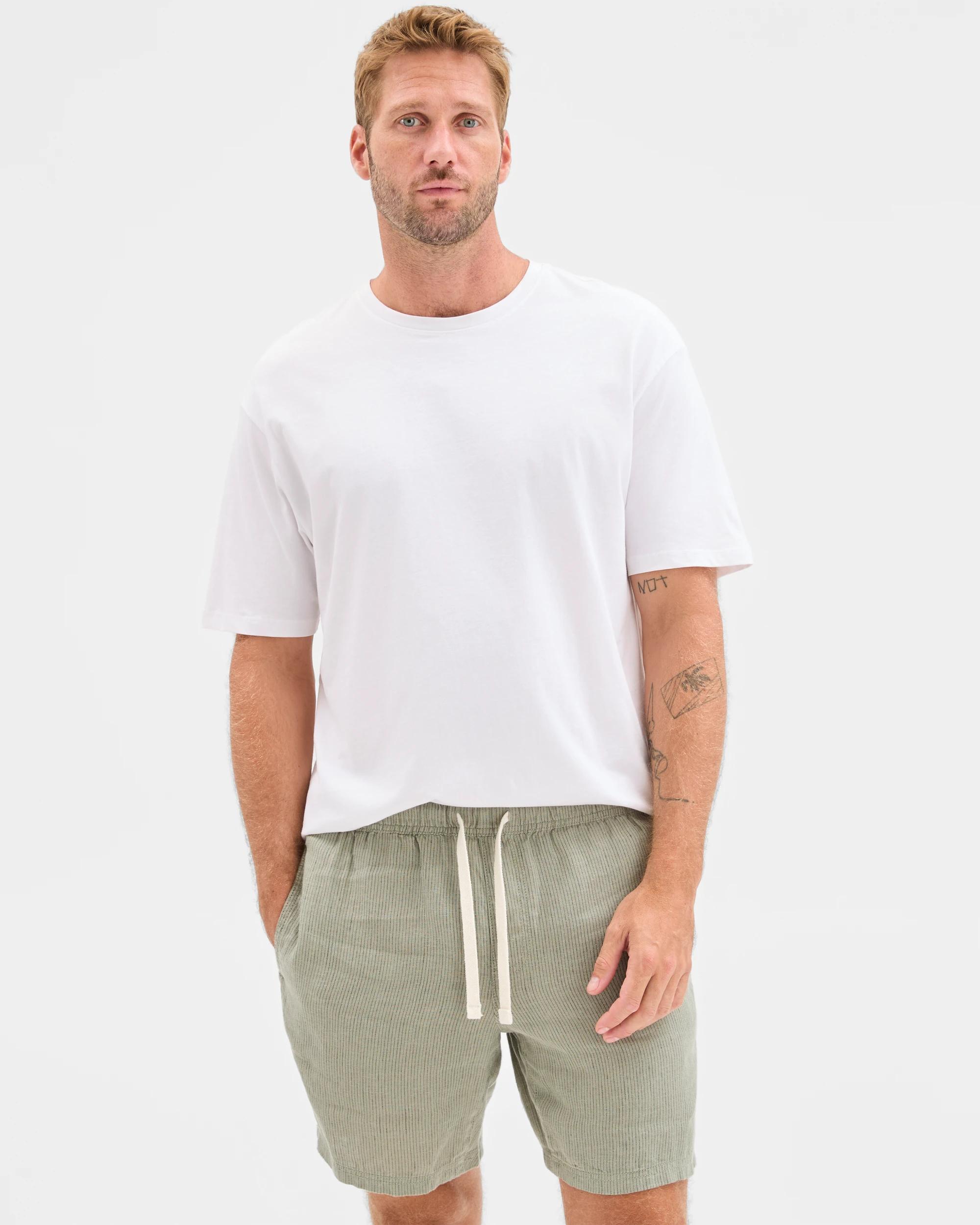 1 Target European Linen Stripe Shorts FOG, 1 of 5