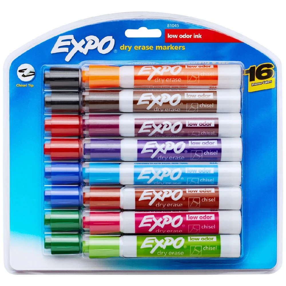 1 Expo Whiteboard Markers Chisel Assorted 16 Pack, 1 of 1