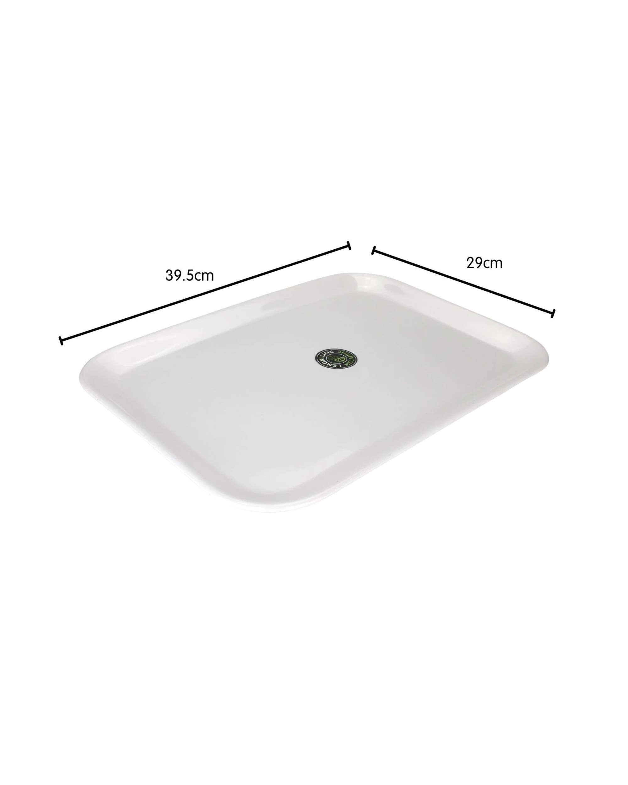 2 Lemon & Lime Rectangular Rounded Melamine Platter 39.5cm x 29cm - White, 2 of 2