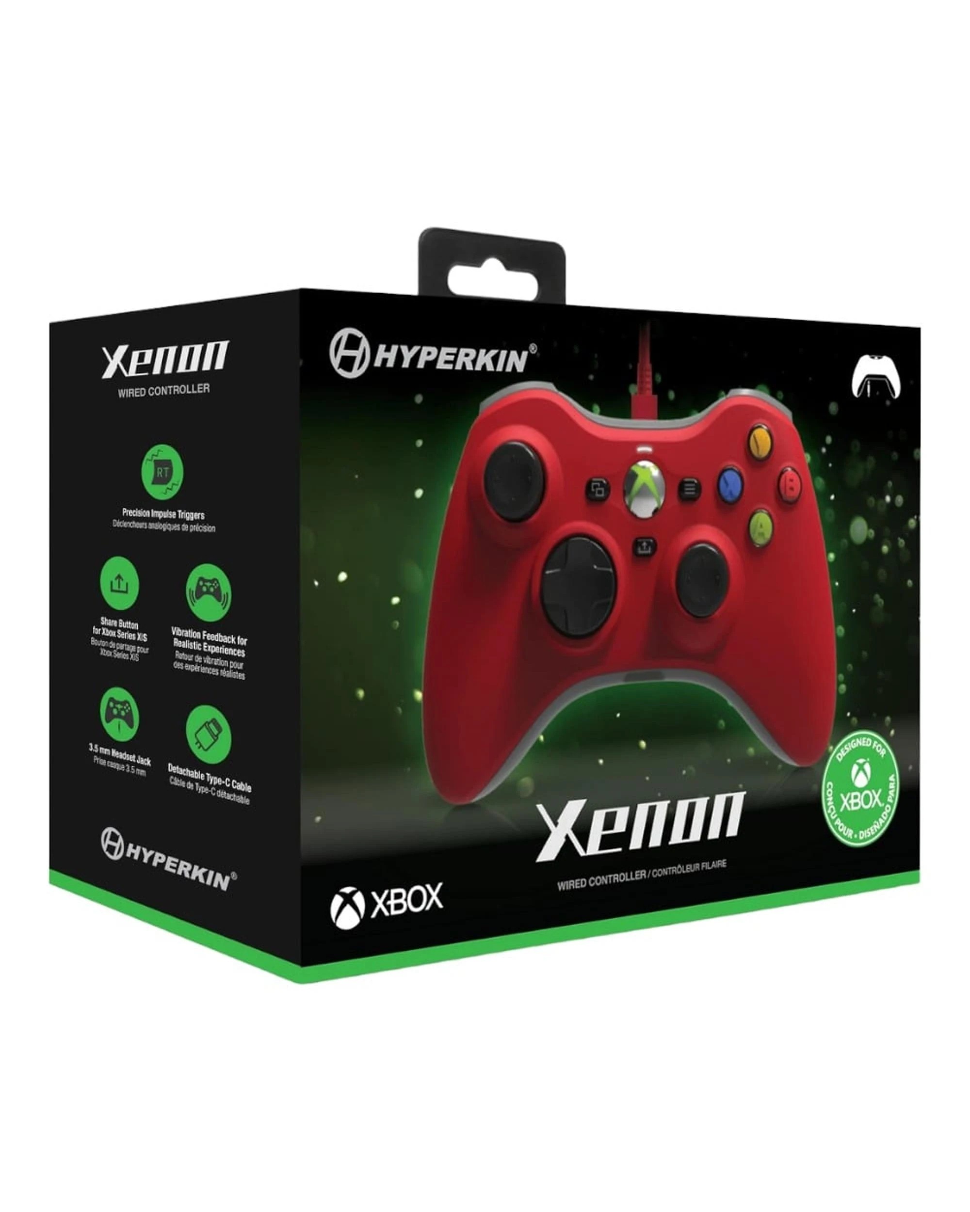 5 Hyperkin Xenon Wired Controller For Xbox Series X|S, Xbox One and PC - Red, 5 of 5