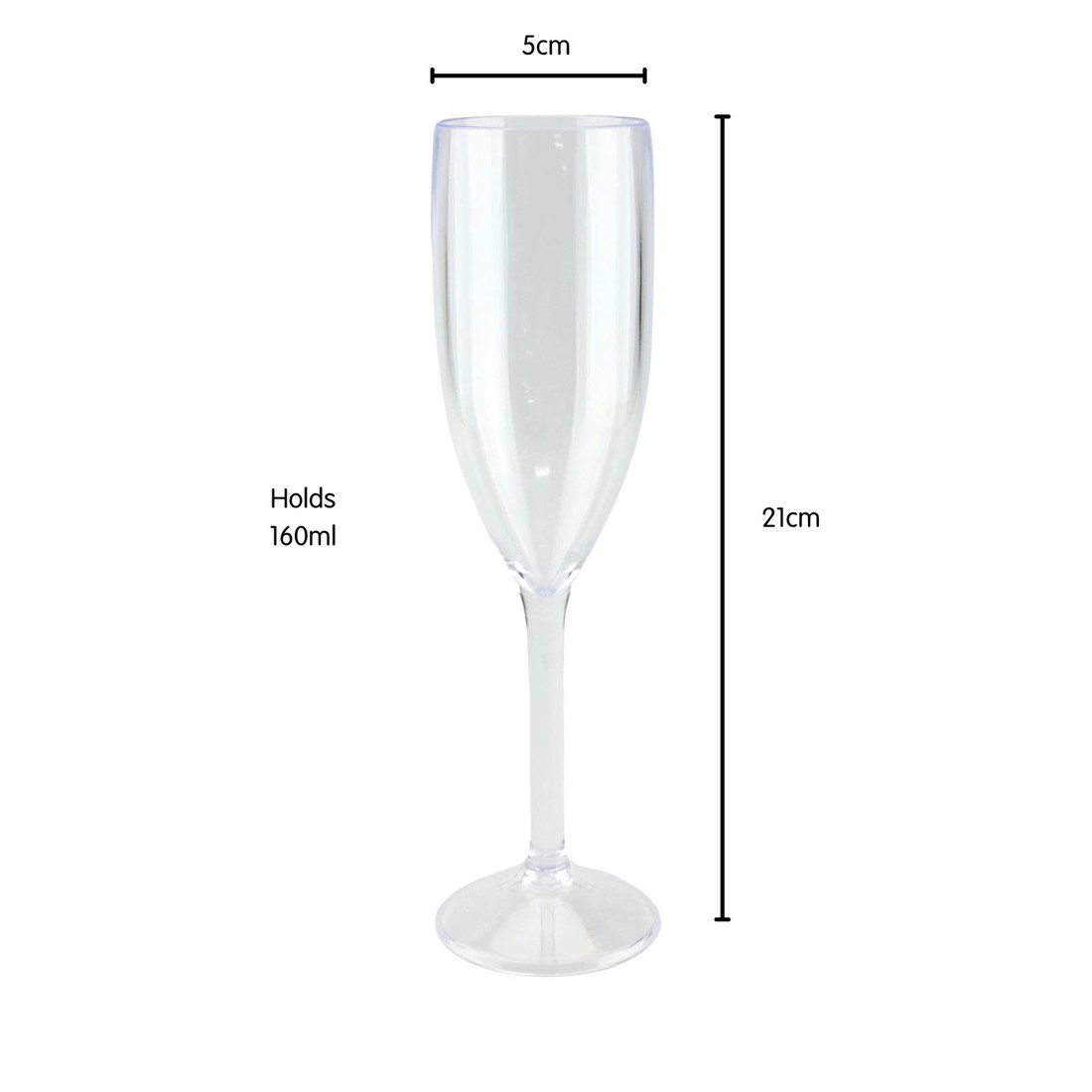 2 Durmaz Clear Acrylic Champagne Glass 160ml, 2 of 2