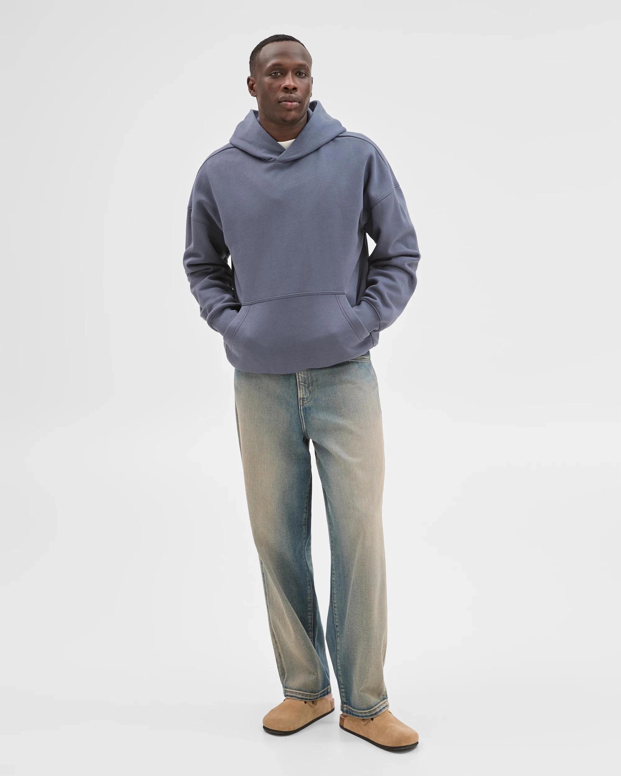 4 Commons Australian Cotton Blend Heavyweight Oversized Hoodie OMBRE BLUE, 4 of 5