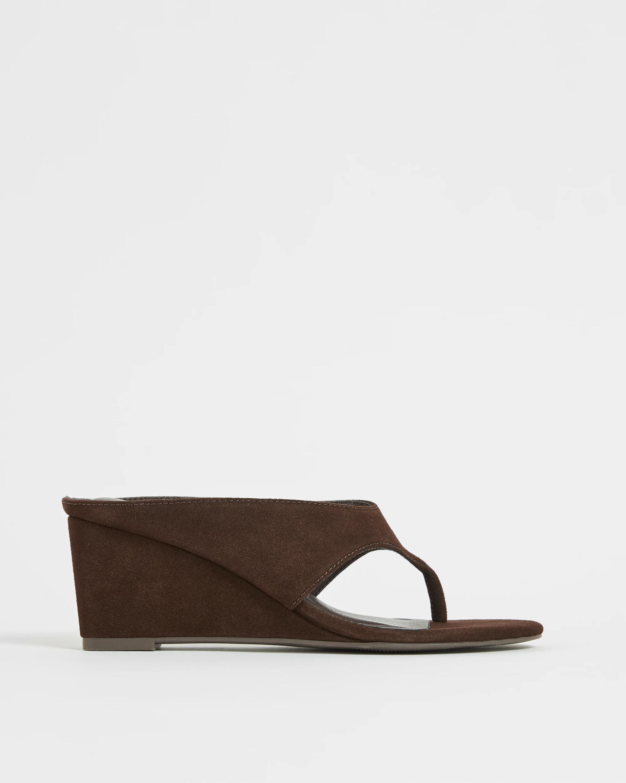 1 Target Woman Wedge Heel Thong Sandals BROWN, 1 of 3