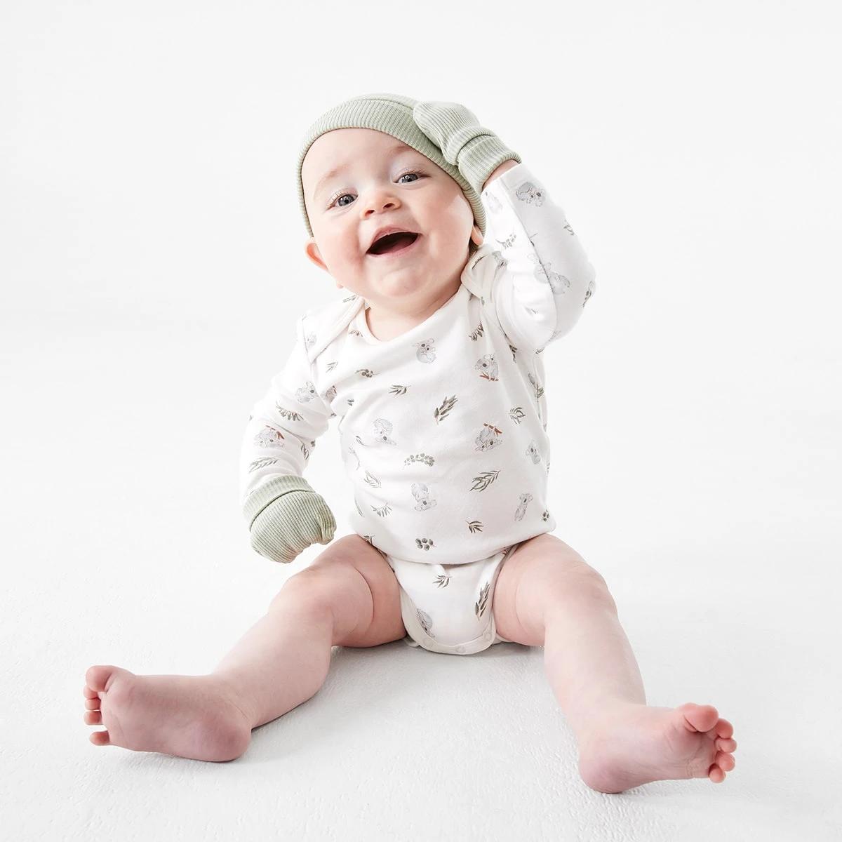 9 4 Pack Organic Cotton Unisex Hat and Mitten Set Gumleaf A, 9 of 10