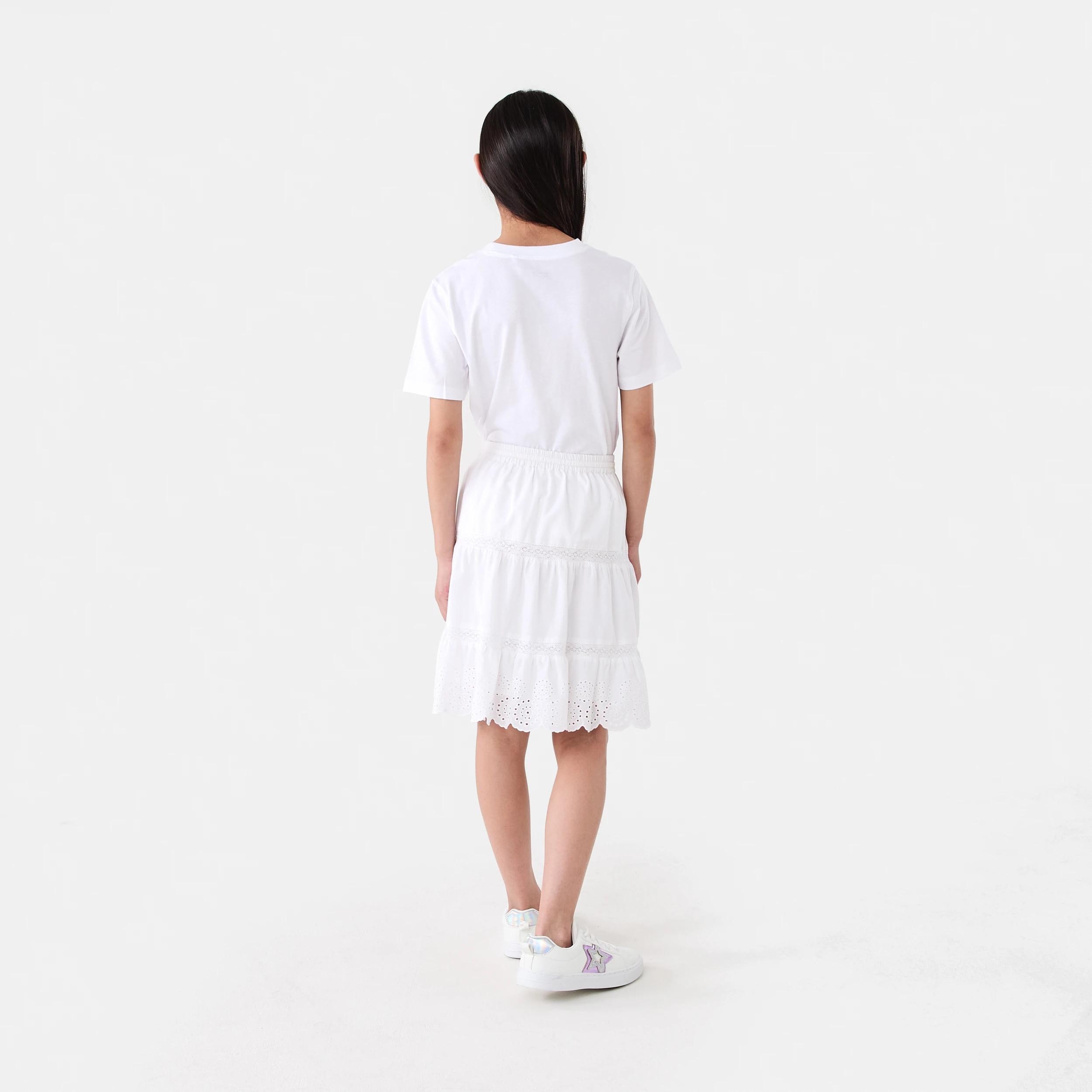 6 Woven Tiered Skirt White, 6 of 6