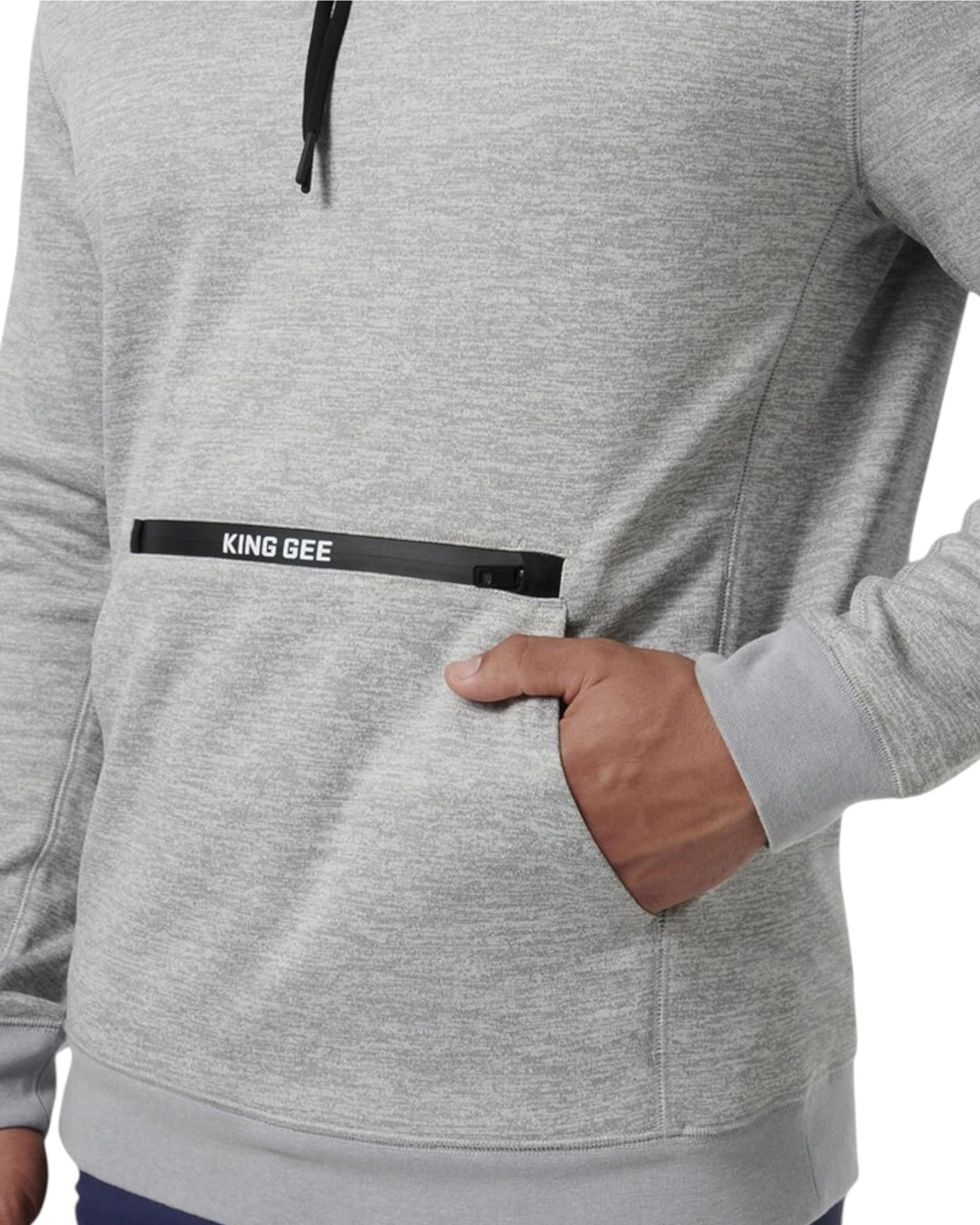 6 KingGee Mens Trademark Tech Pullover Hoodie GREY, 6 of 9