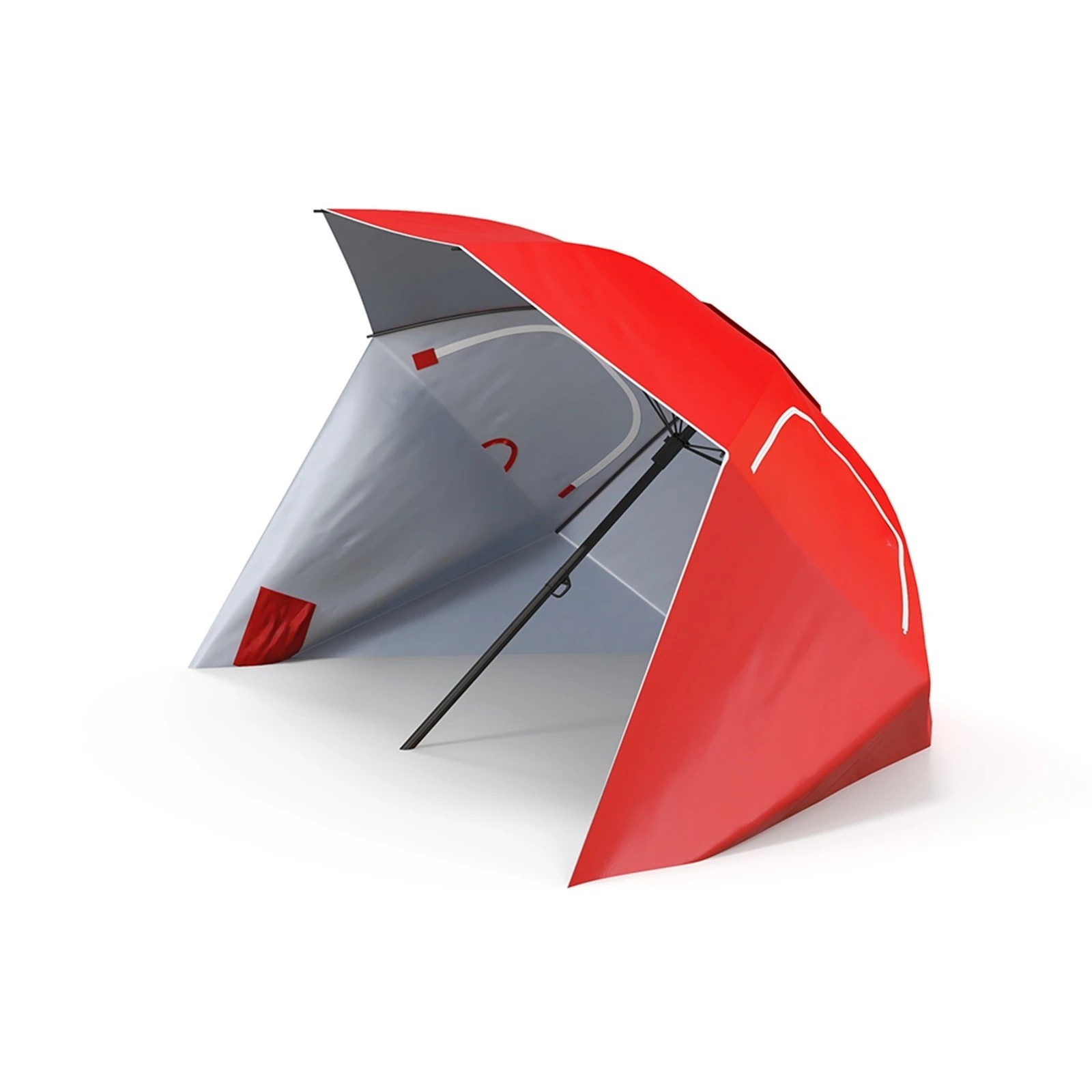 1 Havana Outdoors Beach Umbrella Tent 2.4M Outdoor Garden Beach Portable Shade - Red, 1 of 6