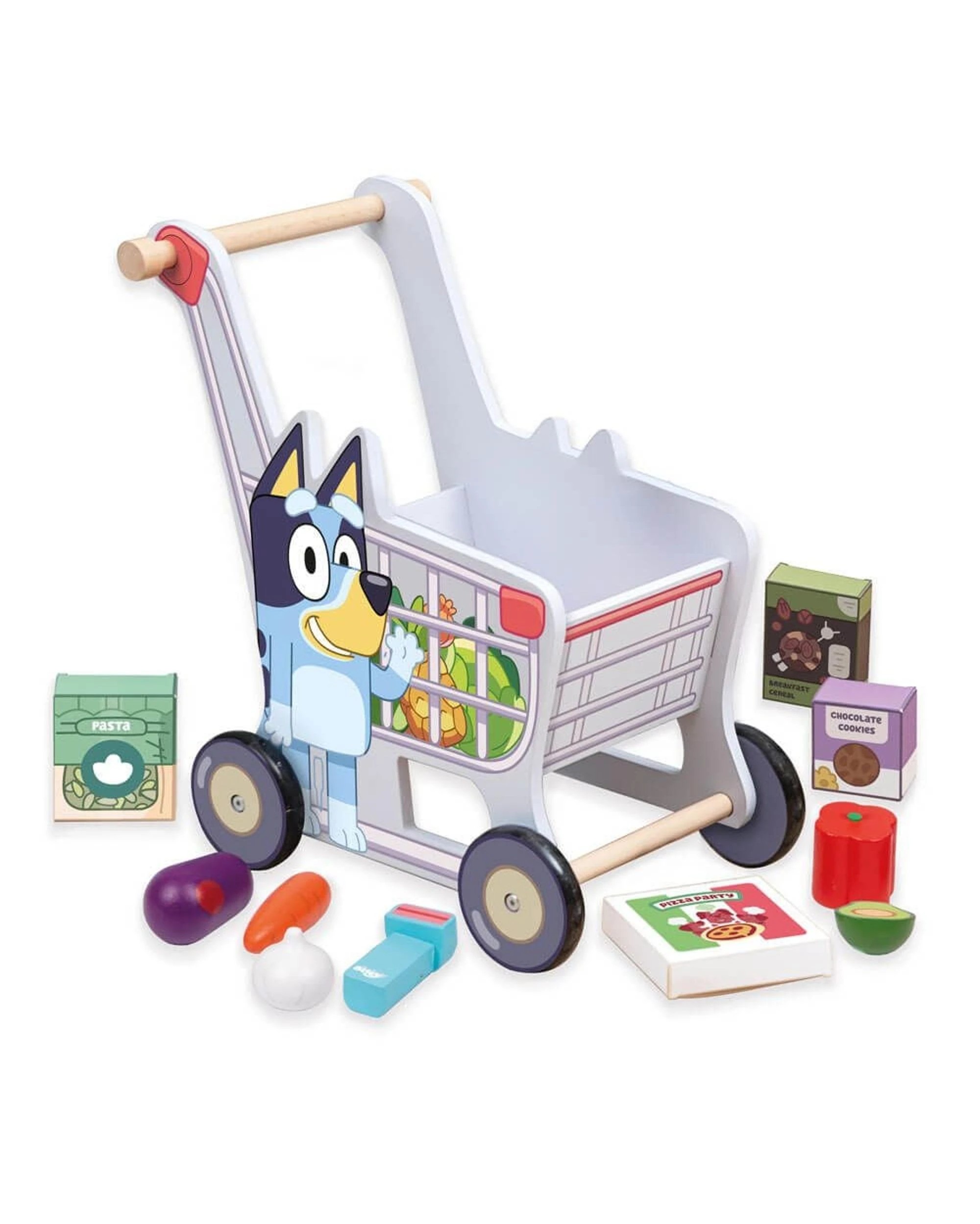 2 Bluey Wooden Shopping Trolley Playset, 2 of 4