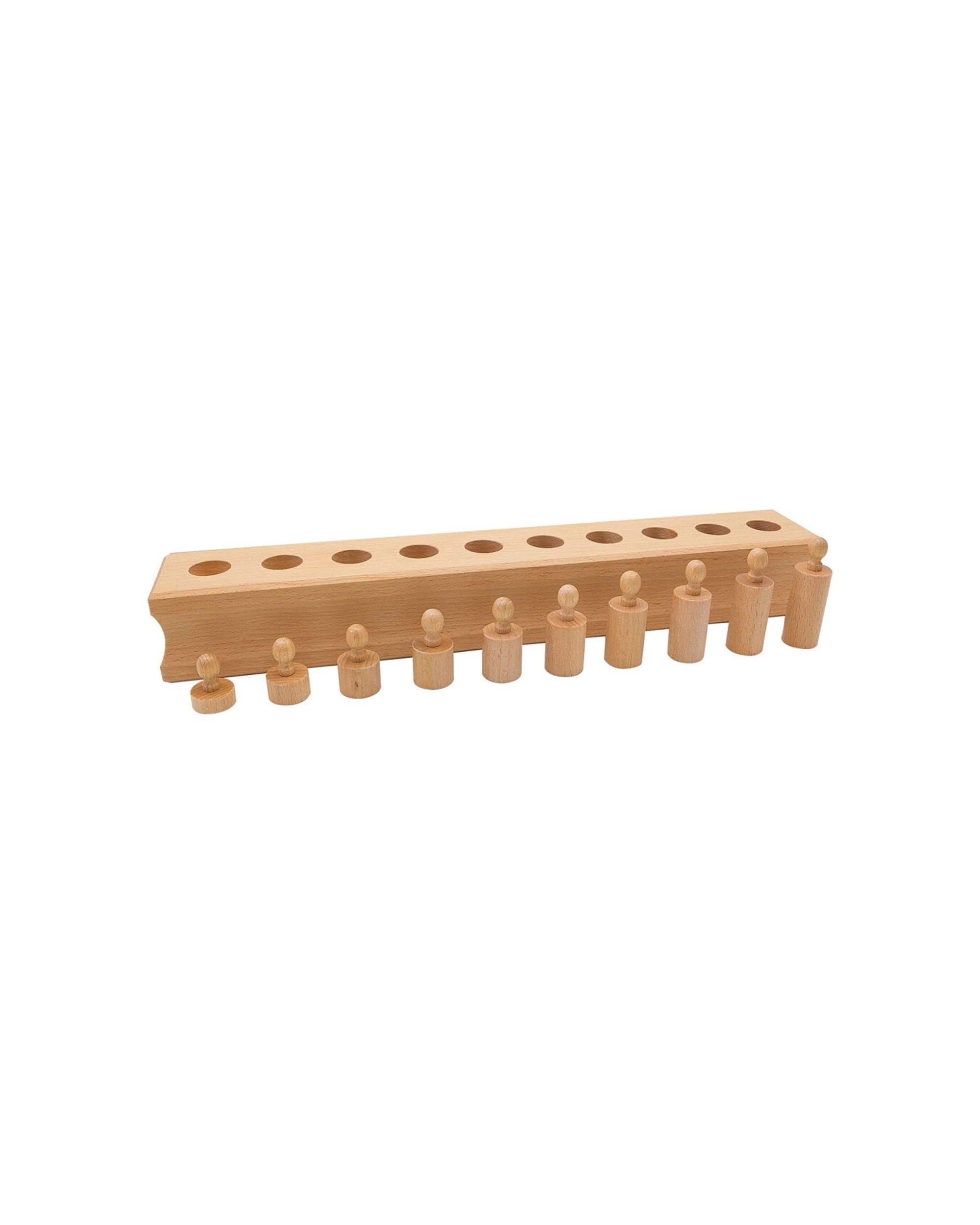 1 Gam Montessori Cylinder Block No. 4 Wooden Educational Toy 3Yrs Beechwood - Brown, 1 of 3