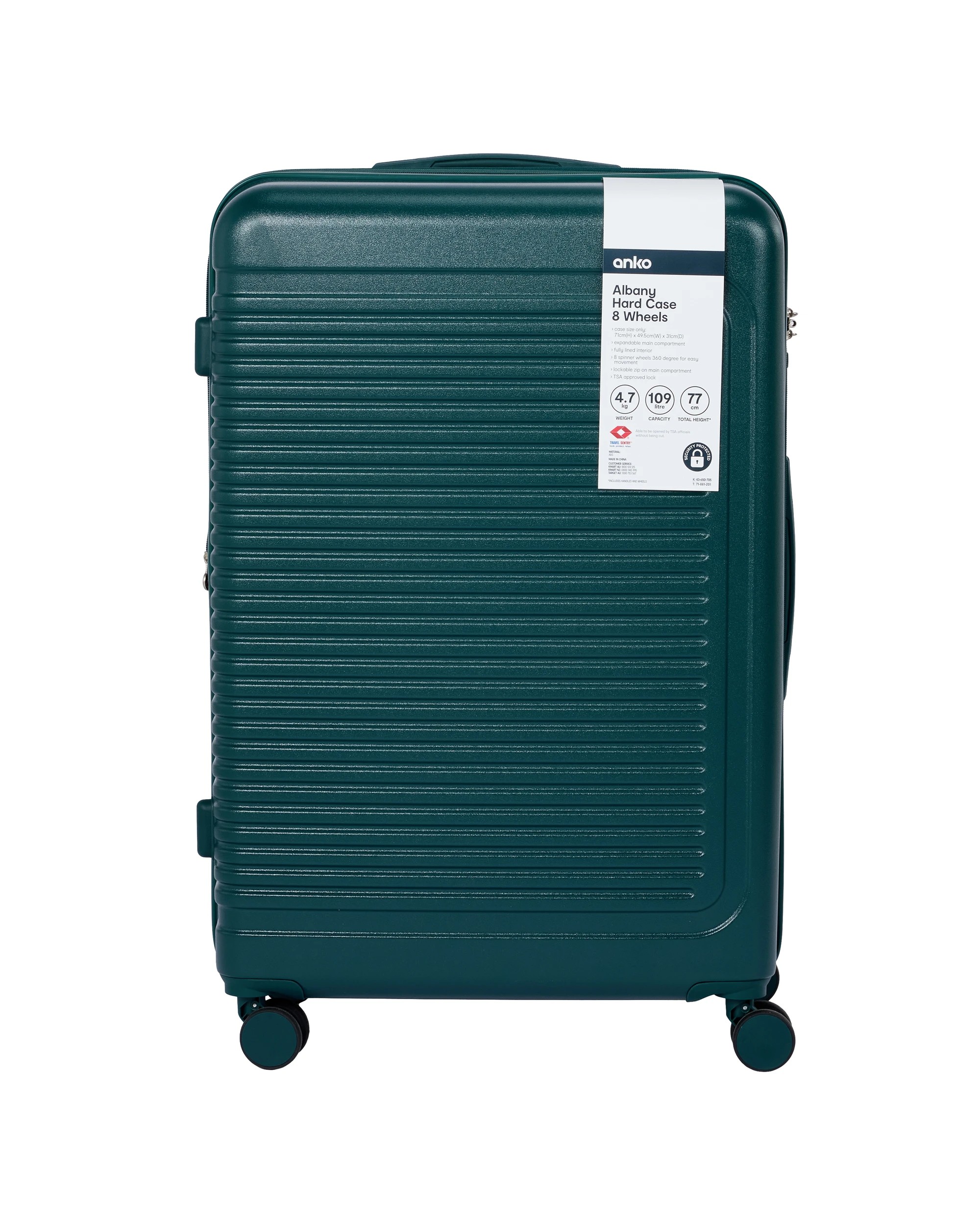 8 71cm Albany Hard Case 4 Wheels - Green, 8 of 8