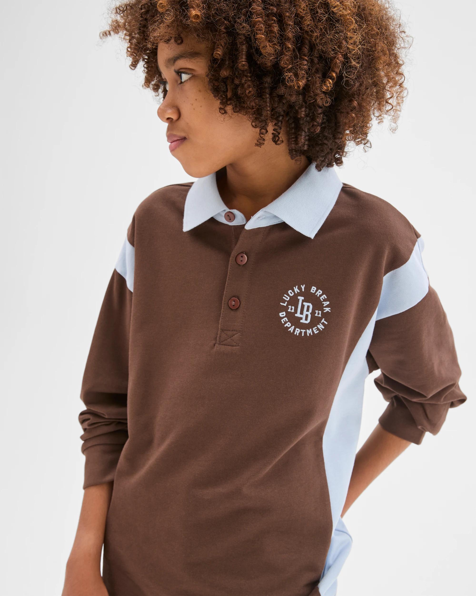 1 Target Kids Australian Cotton Long Sleeve Panelled Rugby T-Shirt , 1 of 6