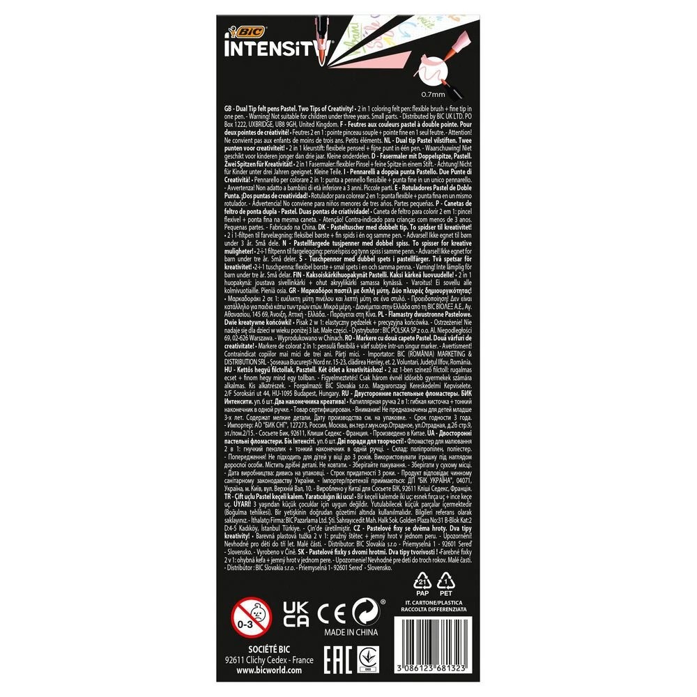 8 Bic Intensity Dual Tip Fineliner Pen Assorted Pastel 6 Pack, 8 of 8