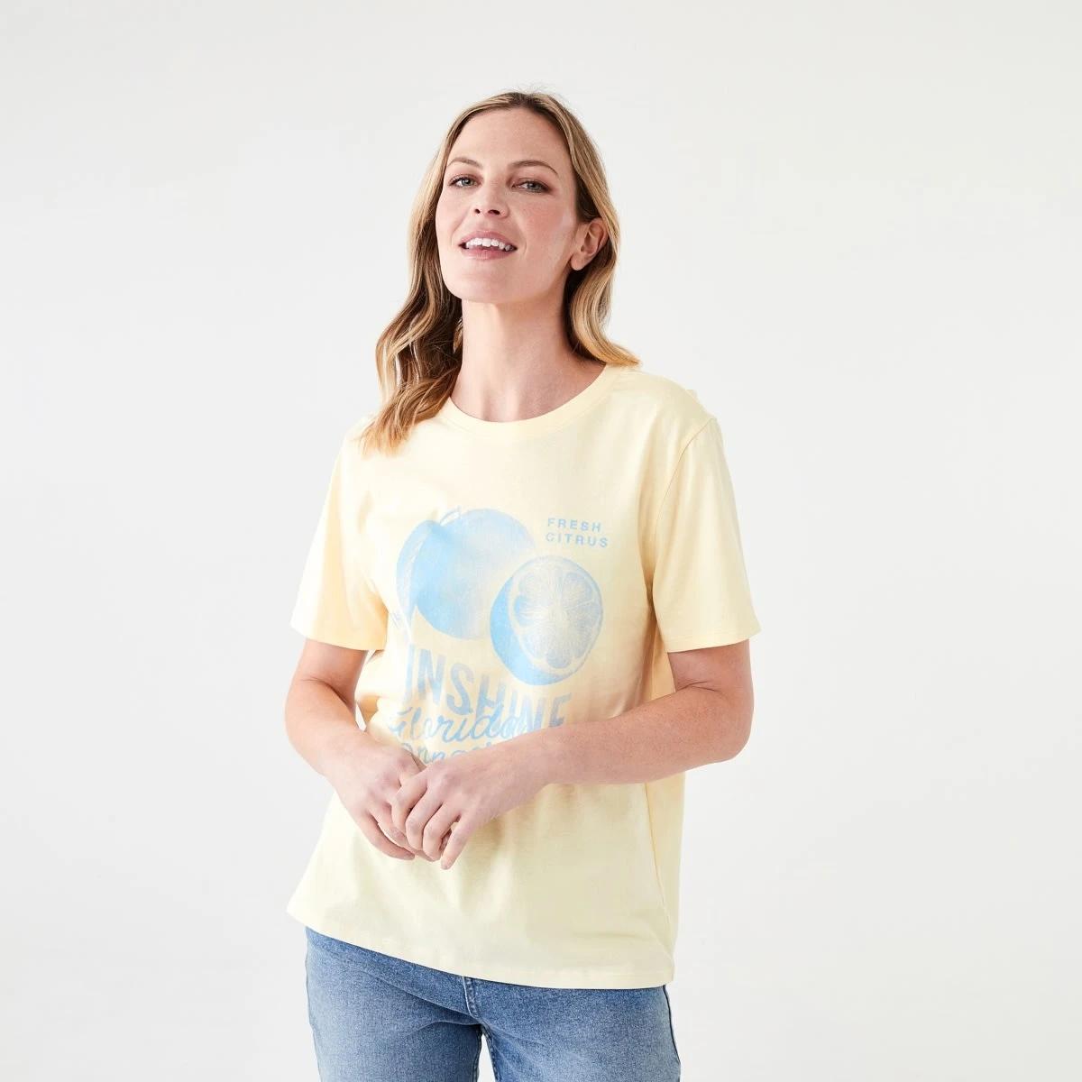 1 Short Sleeve Printed T-shirt FLORIDA ORANGES FLAN YELLOW, 1 of 5