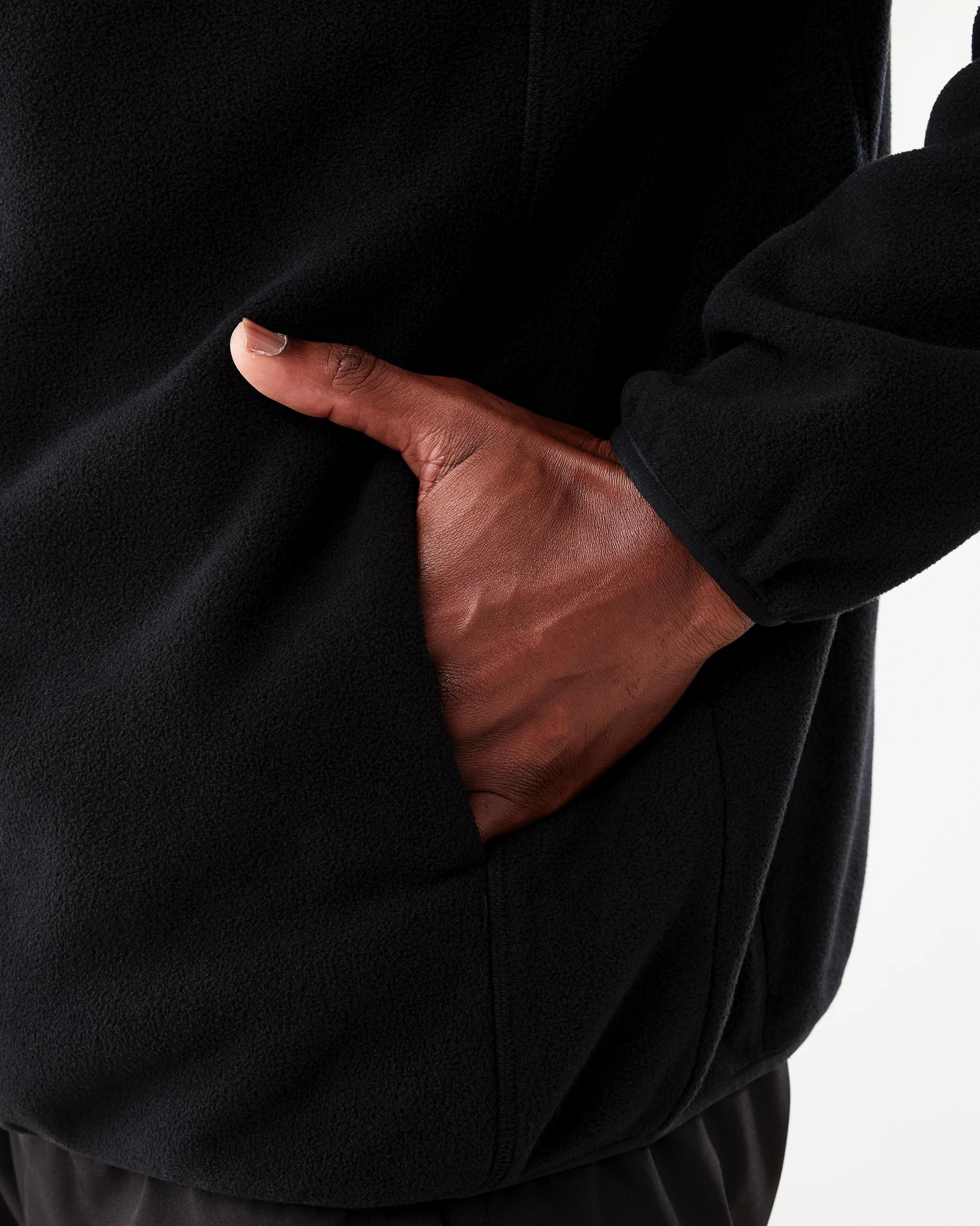 8 Active Mens Polar Fleece Full Zip Hoodie Black W26, 8 of 8