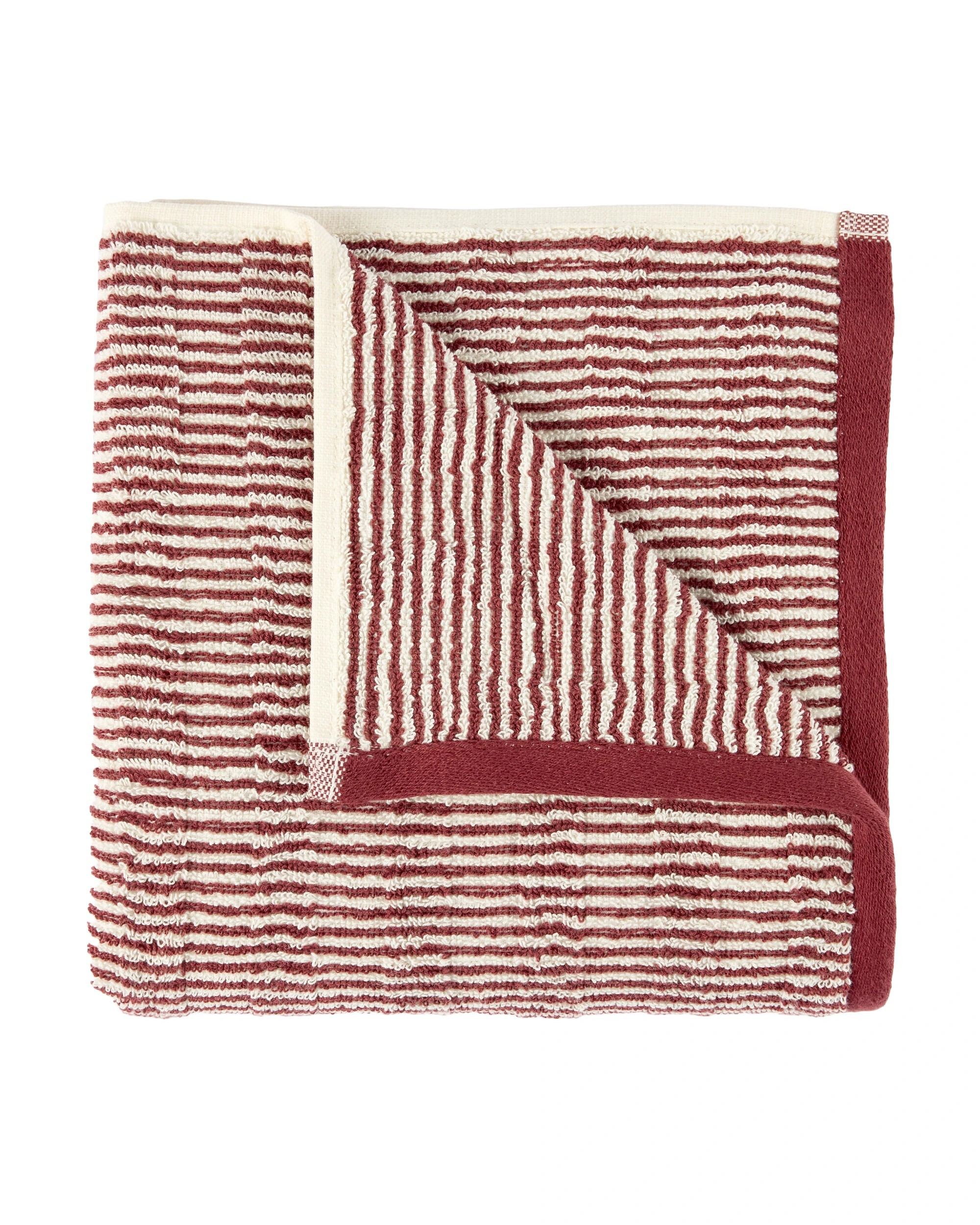 1 Micro Stripe Cotton Bath Towel - Port, 1 of 5