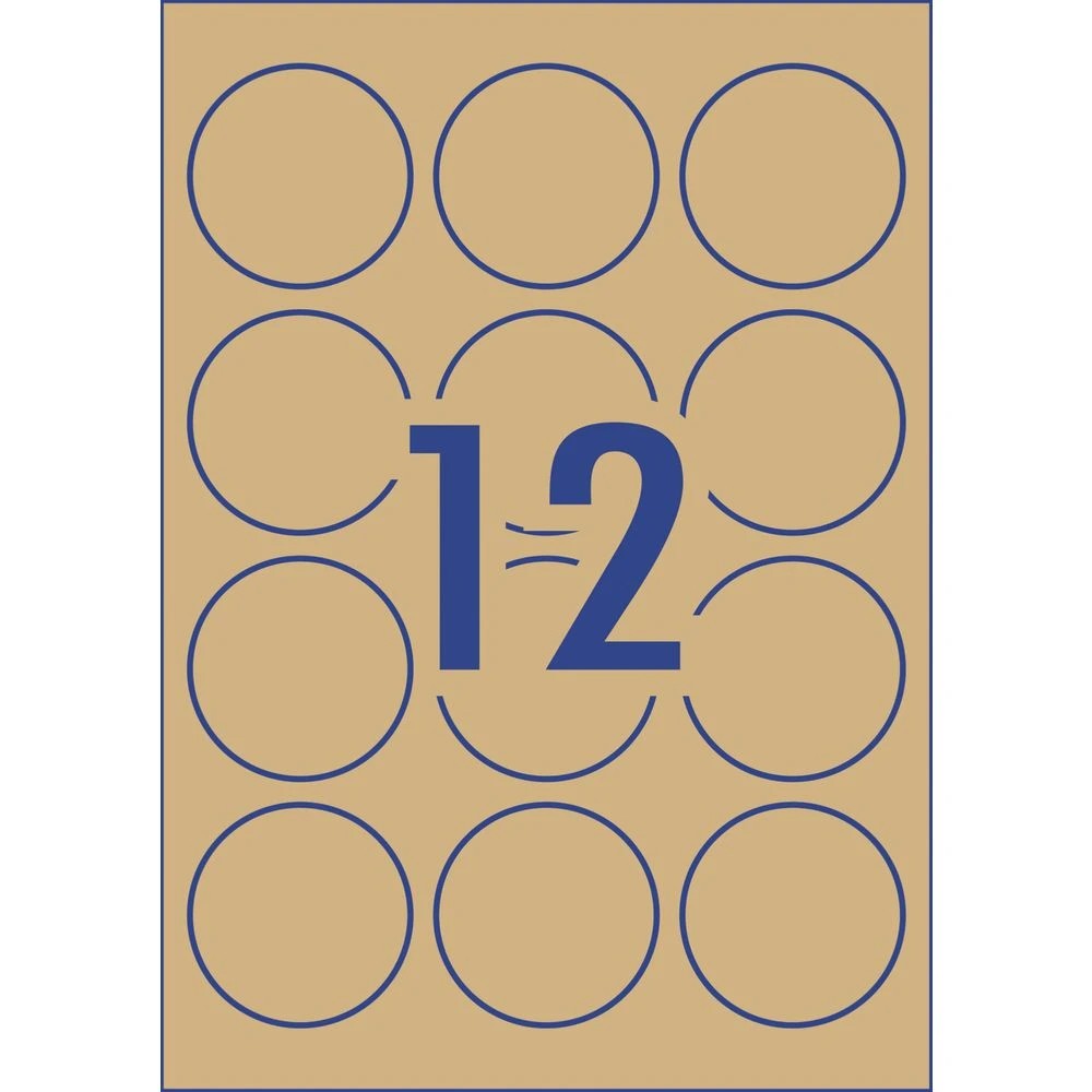 3 Avery 12UP Inkjet Laser Round Labels 60mm Kraft 15 Sheets, 3 of 7