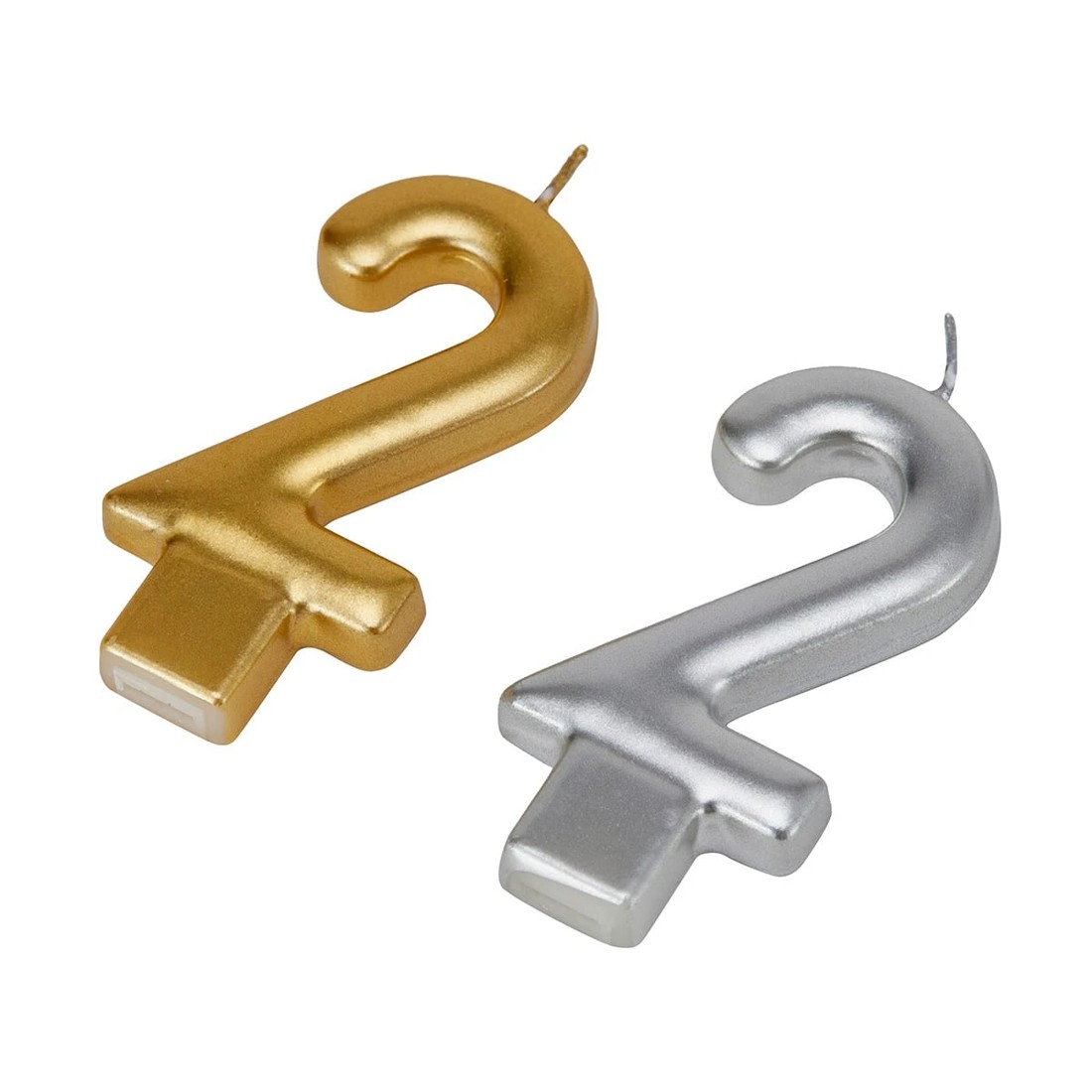 4 Metallic Candle Number 2 - Assorted, 4 of 6