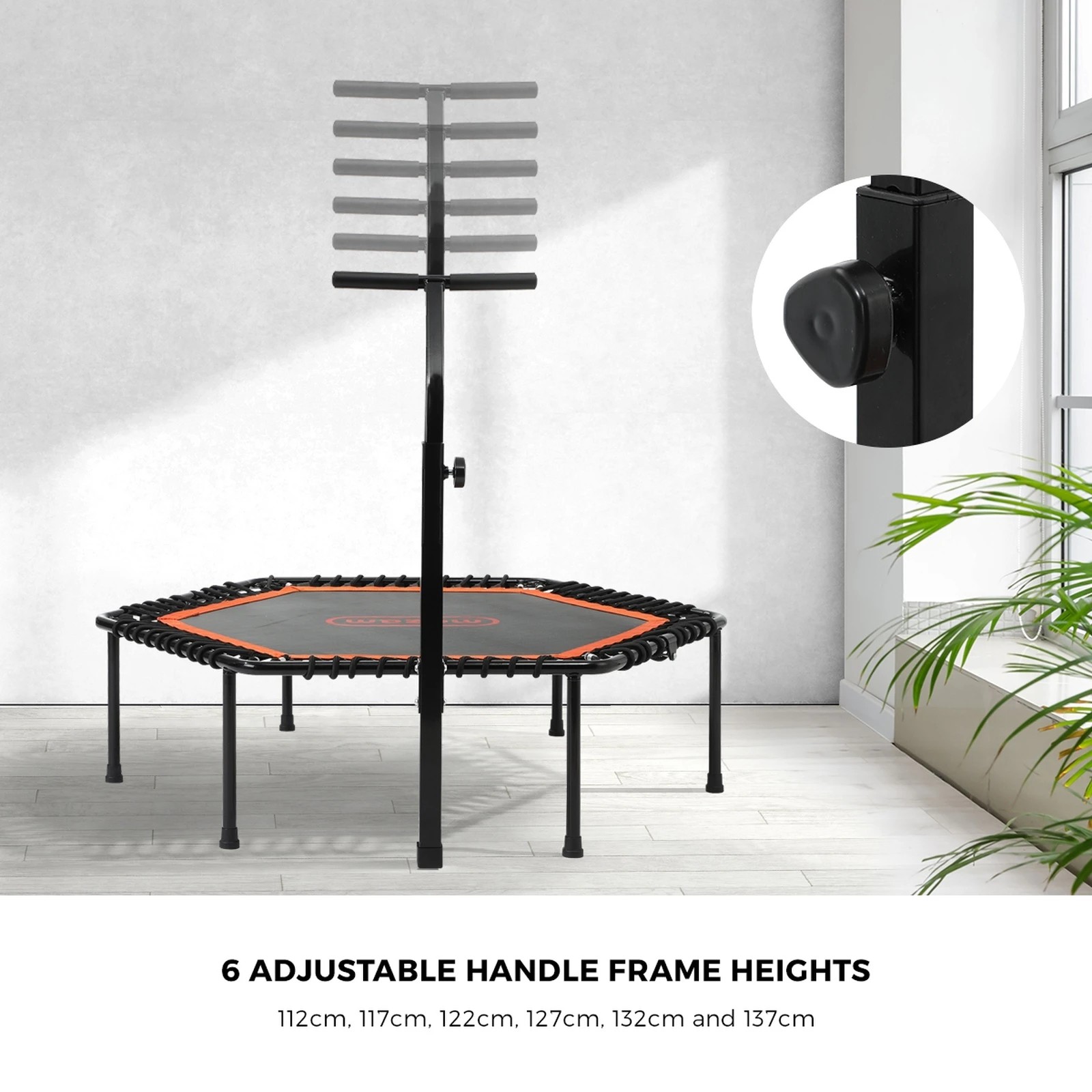 4 Mazam Trampoline Rebounder Jumping Exercise Fitness Adjustable Handrail 50 Inch
 - Multi, 4 of 10