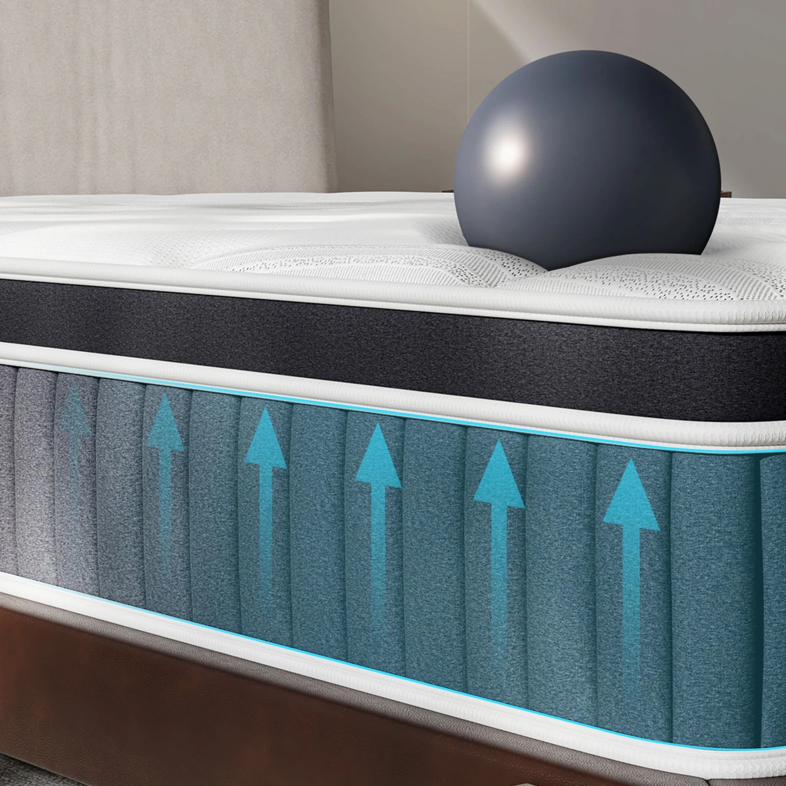 10 Alfordson Mattress Euro Top Spring Foam Bedding 22CM Medium Firm - King Bed, 10 of 10