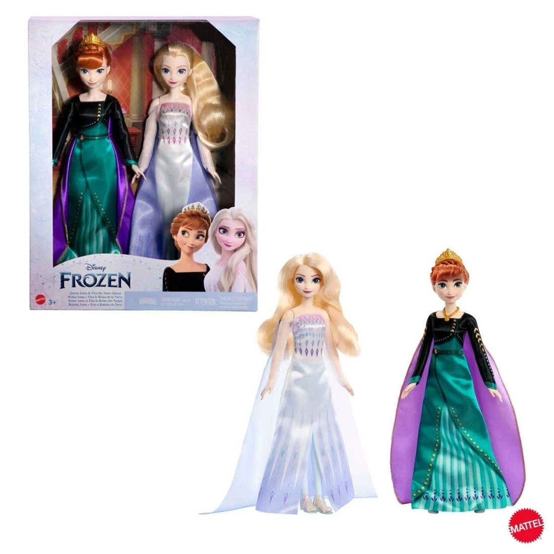 1 2 Pack Disney Frozen Queen Anna and Elsa the Snow Queen Dolls, 1 of 6