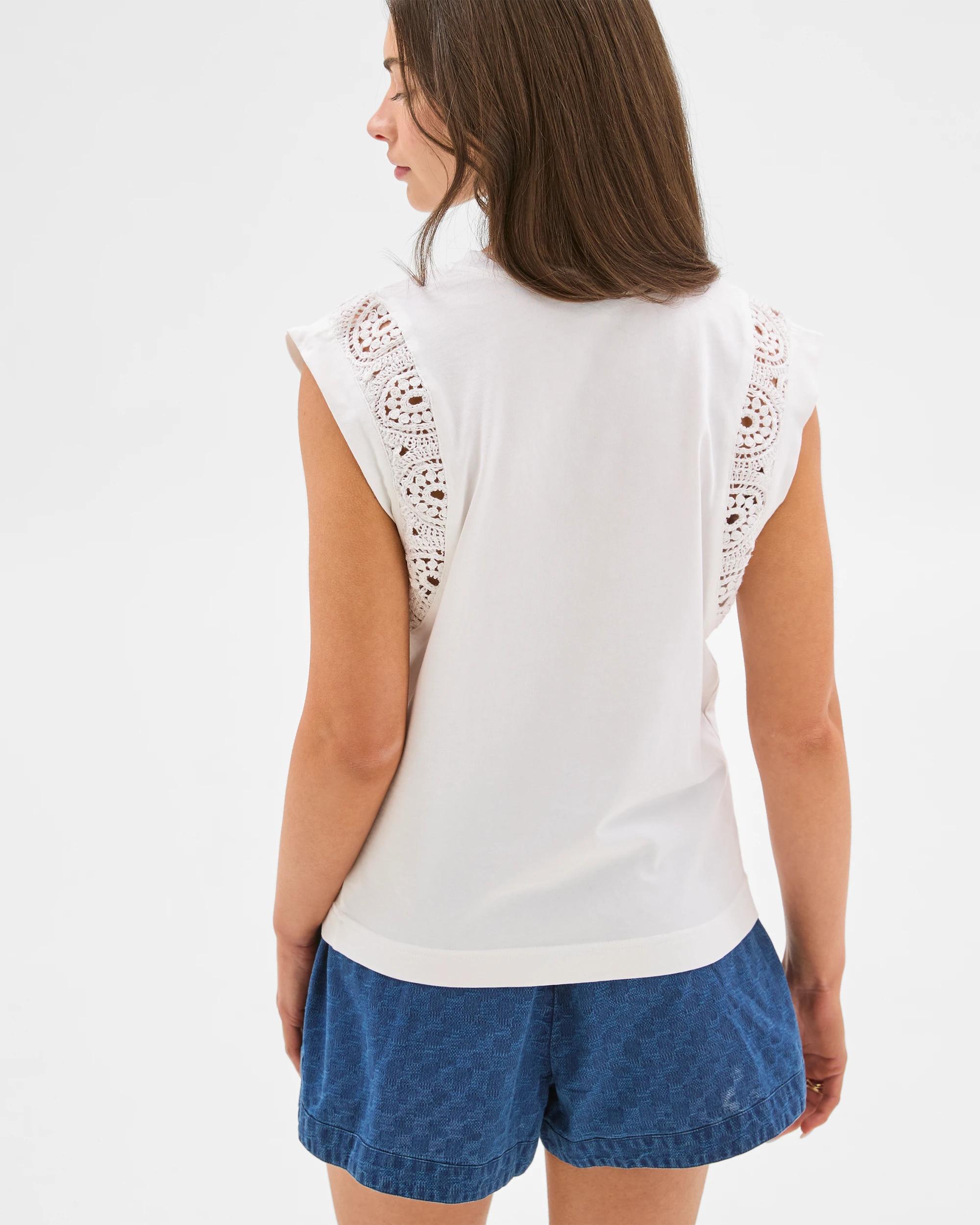 6 Target Petites Australian Cotton Crochet Insert Top WHITE, 6 of 6