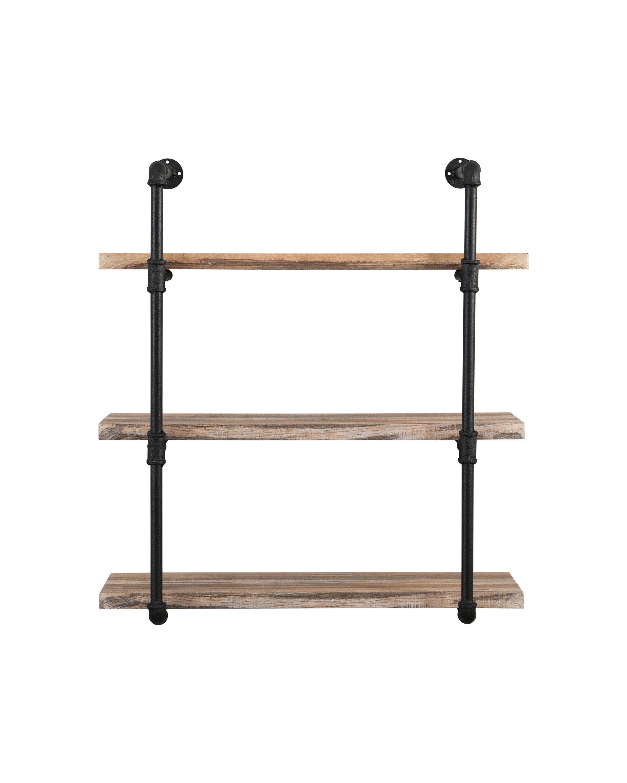 1 IHOMDEC 3 Tier Industrial Pipe Wall Shelf, 1 of 5