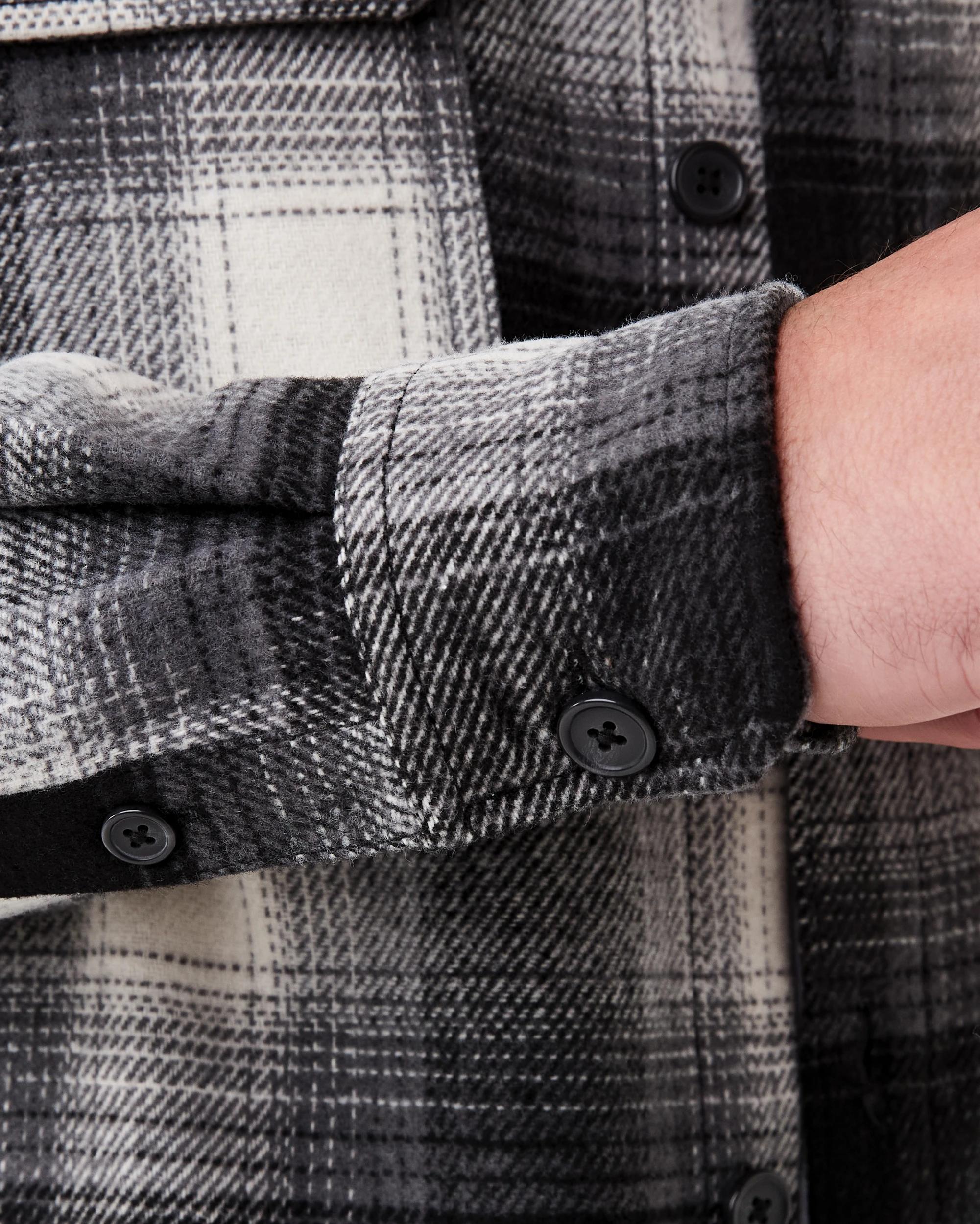 9 Long Sleeve Check Overshirt Blk Check, 9 of 9