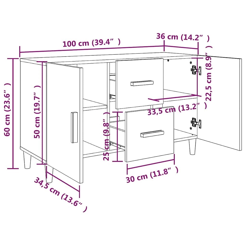 8 vidaXL Sideboard Ample Storage - White, 8 of 10