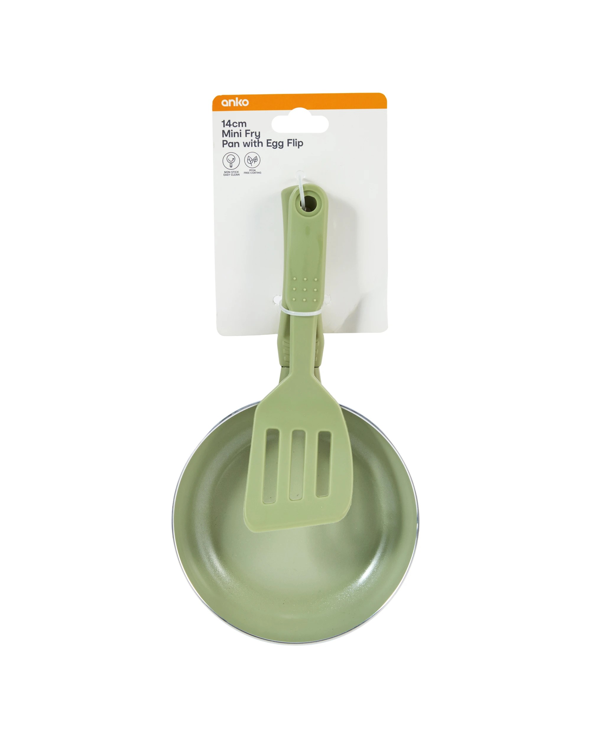 9 14cm Mini Fry Pan with Egg Flip - Green, 9 of 10