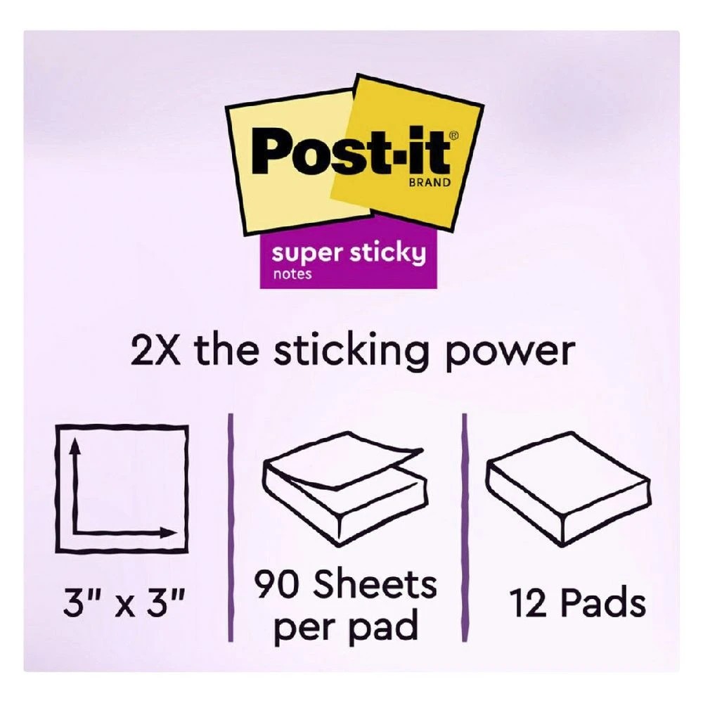 2 Post-it Super Sticky Pop-Up Notes 76x76mm Canary Yellow 12PK, 2 of 8