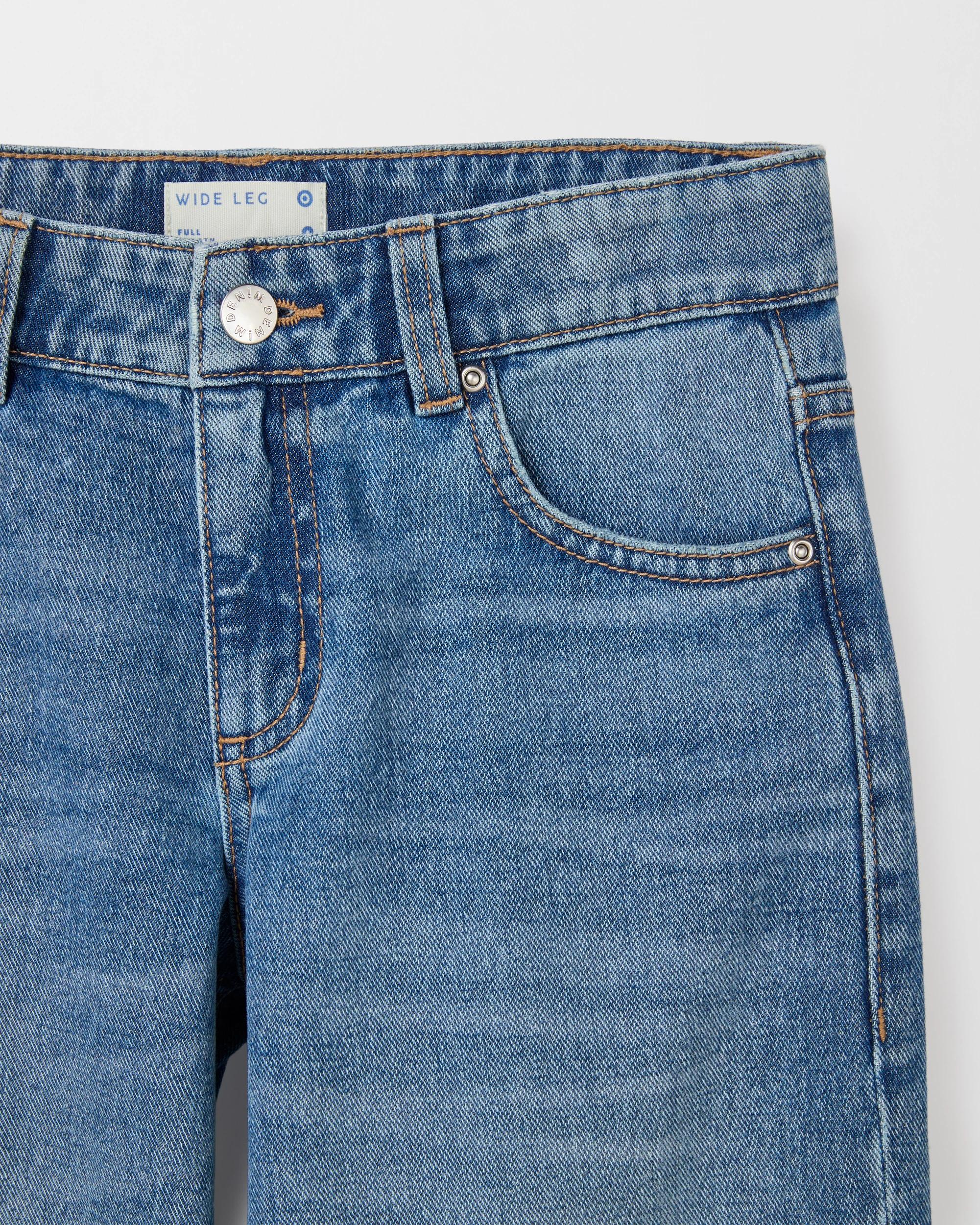 6 Target Wide Leg Denim Jeans MID WASH, 6 of 7