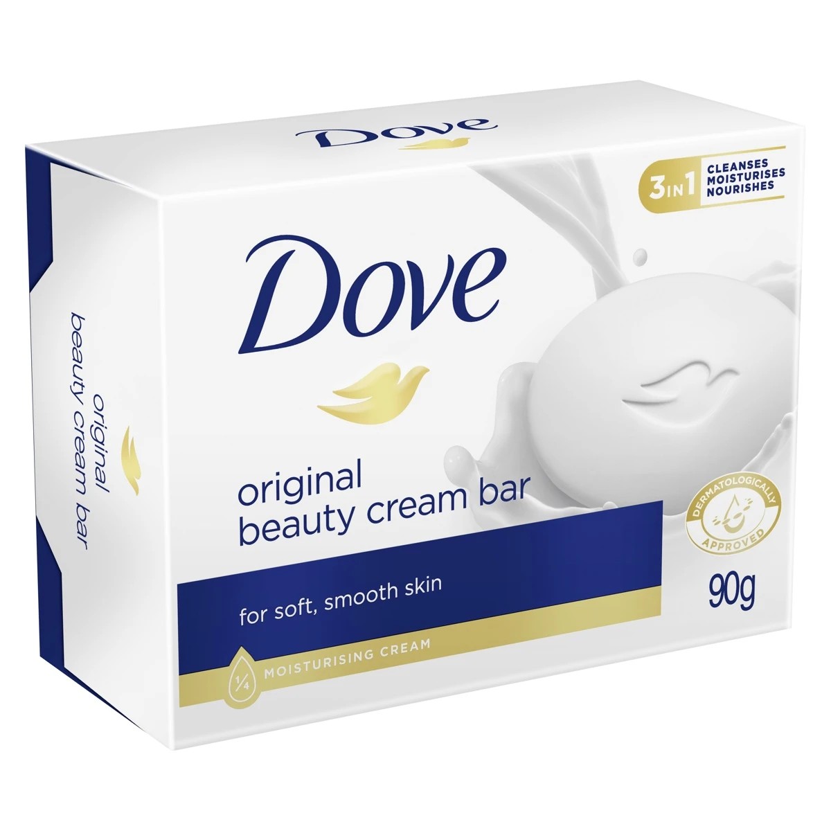 3 Dove Original Beauty Cream Soap Bar 90g, 3 of 3