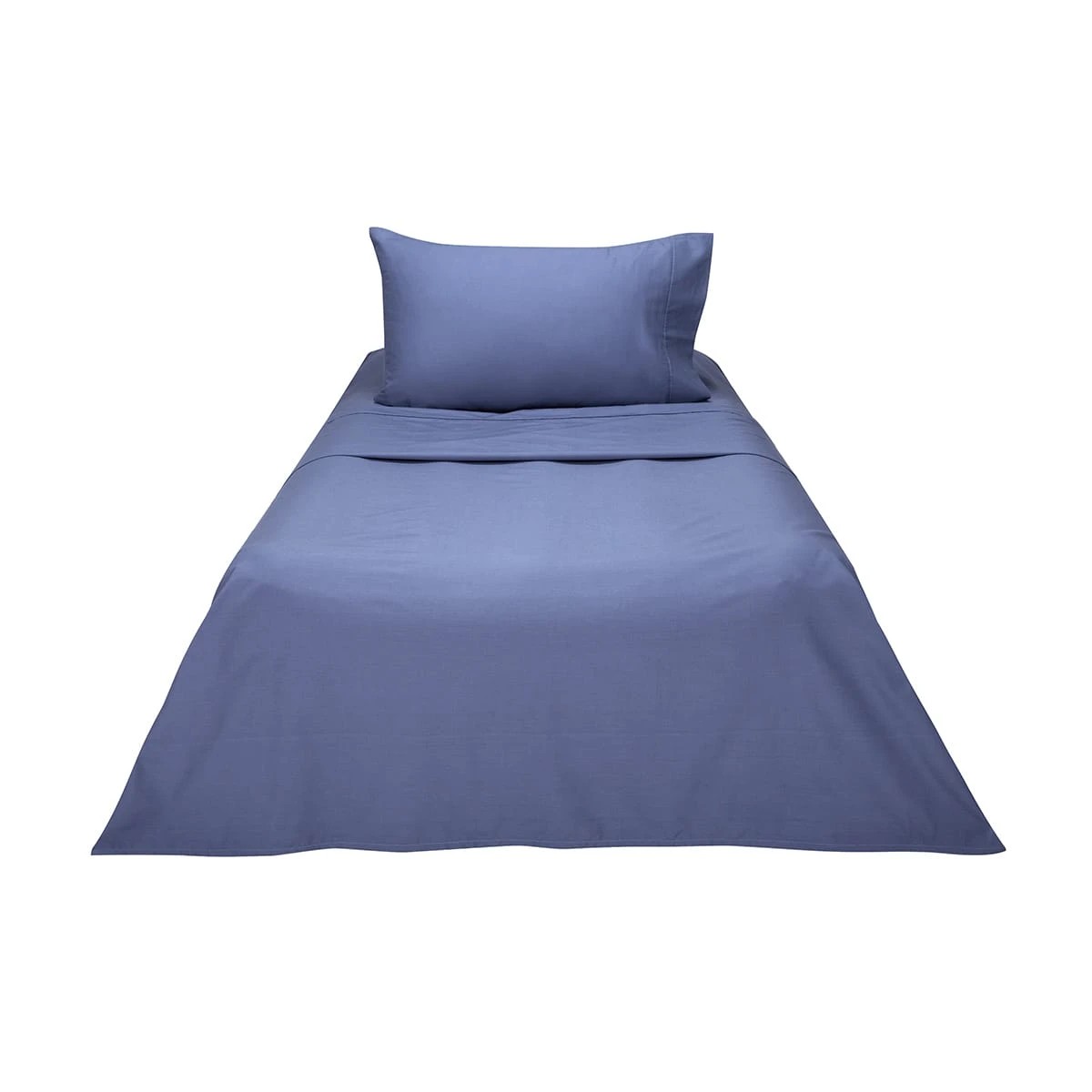 6 180 Thread Count Sheet Set - King Single Bed, Mid Blue, 6 of 8