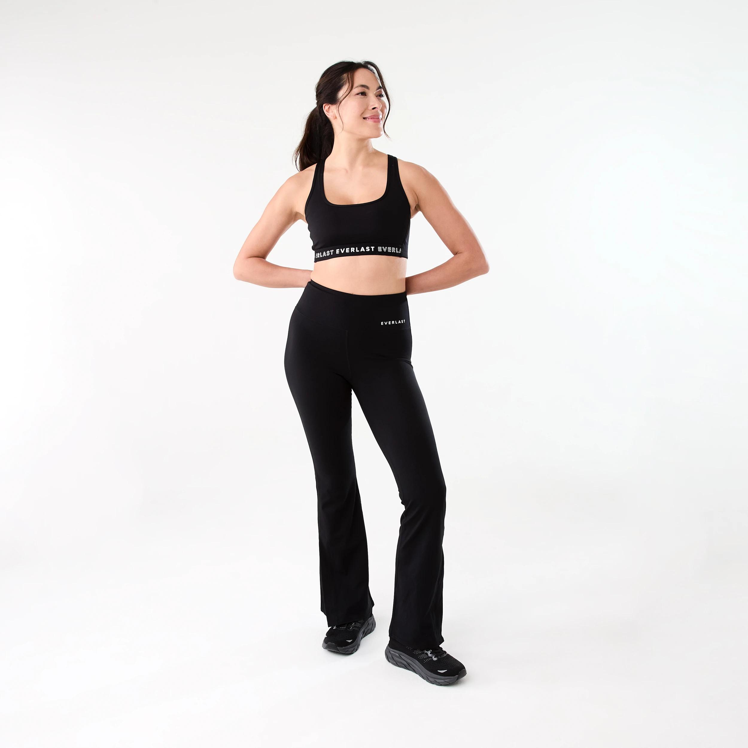 7 Everlast Womens Bootleg Flare Leggings BLACK, 7 of 9