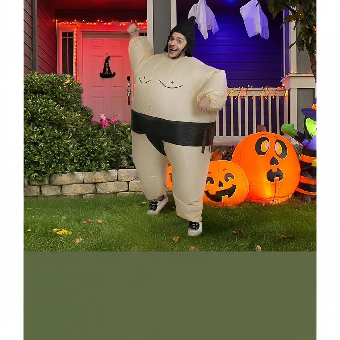 4 Jingle Jollys Inflatable Sumo Costume Adult Suit Blow Up Party Fancy Dress Halloween Cosplay - Multi, 4 of 6