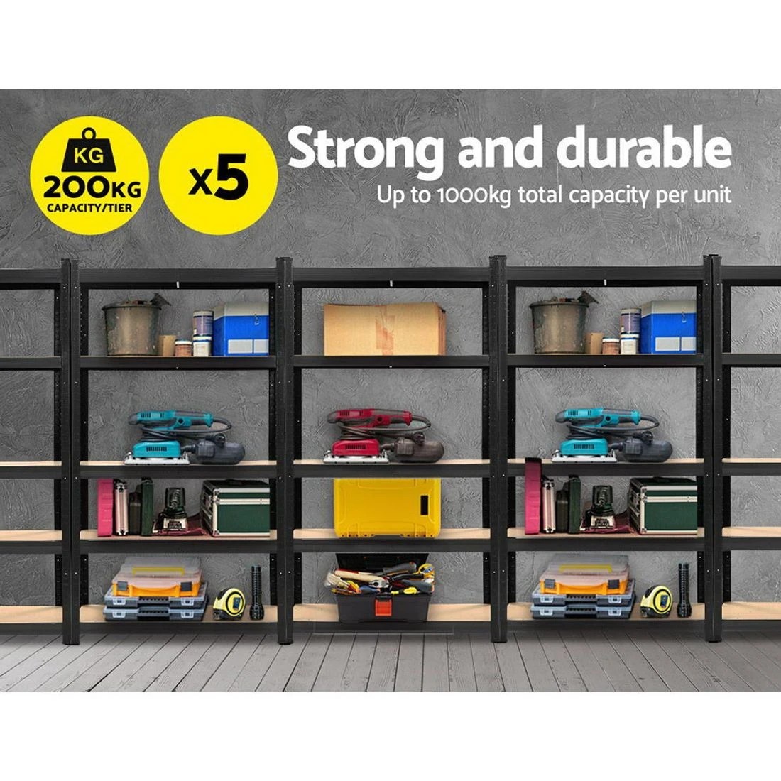 1 Giantz 5x1.8M Garage Shelving Warehouse Rack Pallet Racking Storage Shelf - Multi, 1 of 5