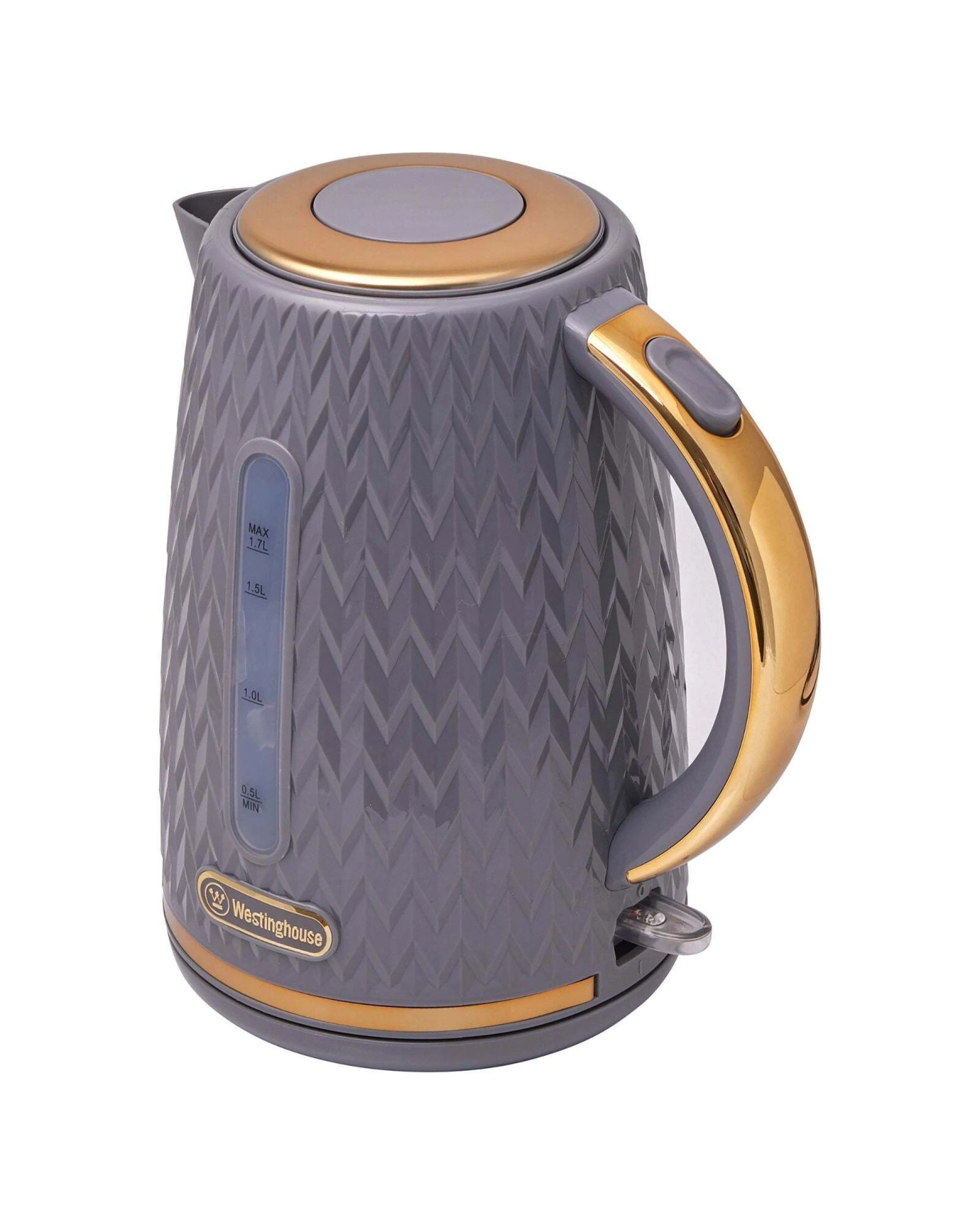 6 Westinghouse 1.7l Kettle & 4 Slice Toaster Pack Grey/gold Zig Zag Pattern
 - Grey, 6 of 7