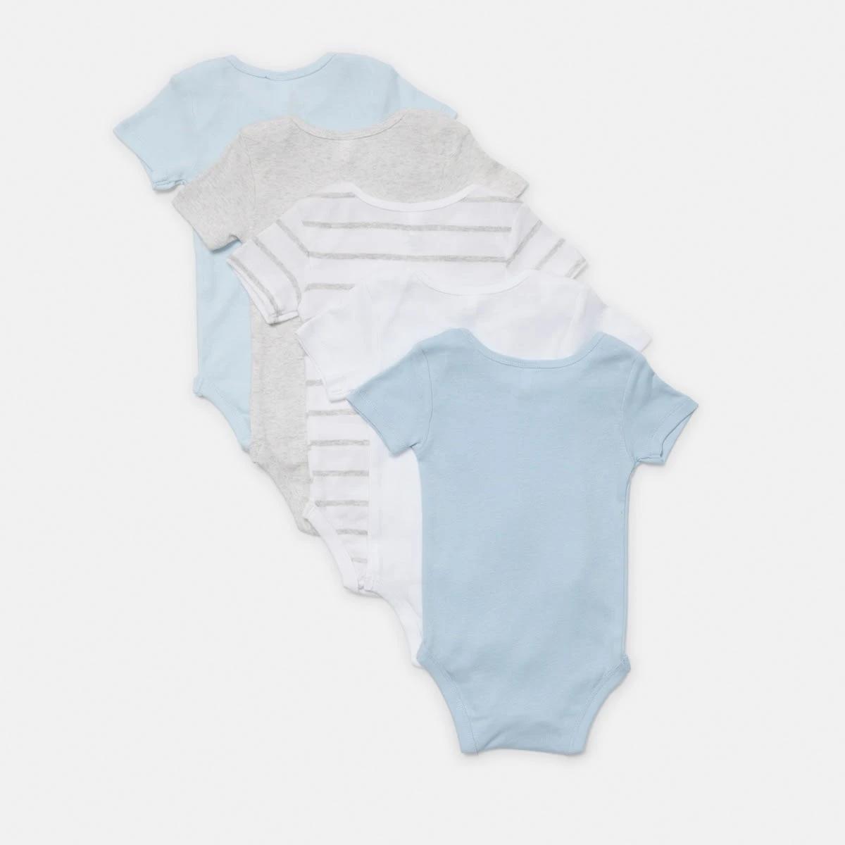 2 5 Pack Short Sleeve Bodysuits BLUE MULTI PACK, 2 of 8