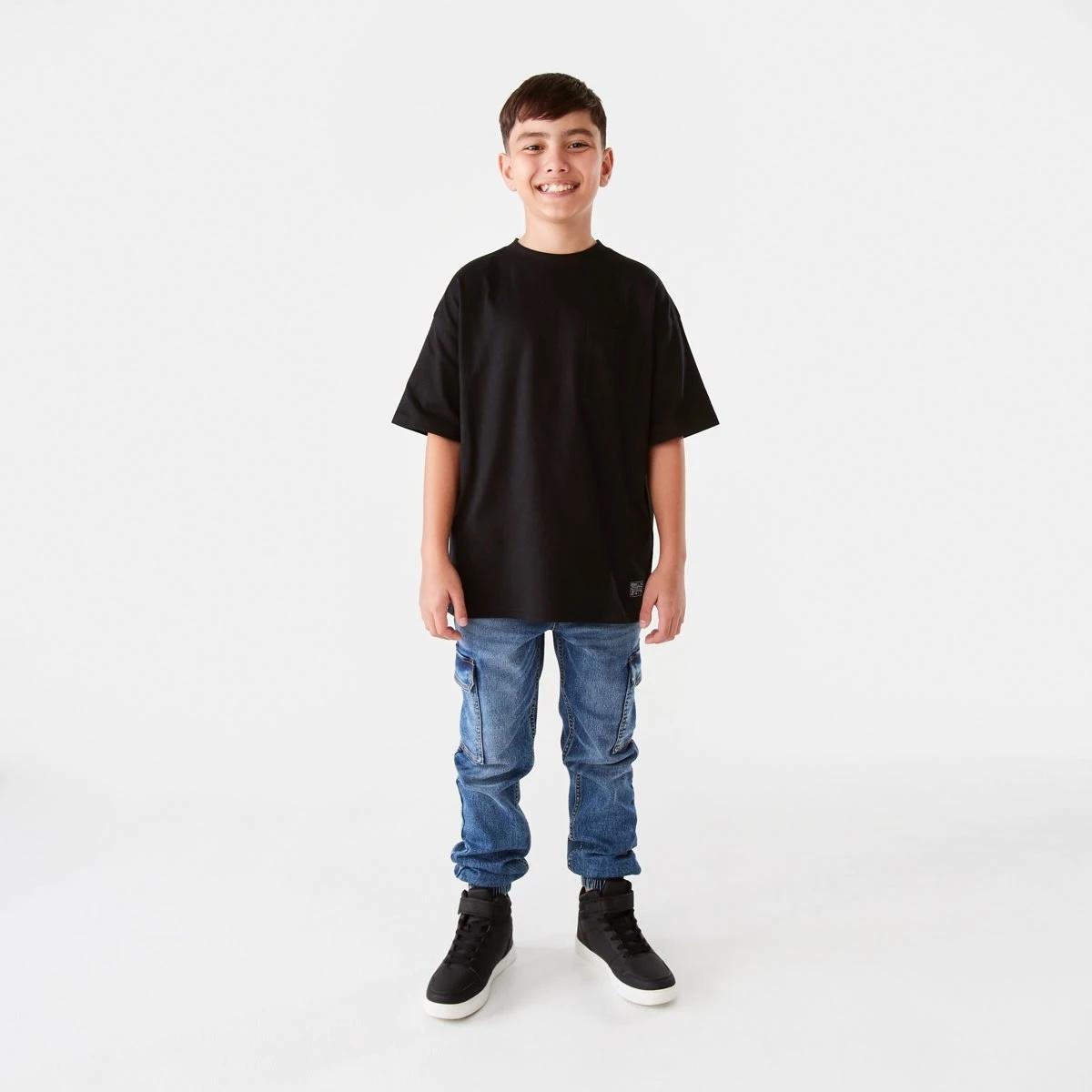 6 Short Sleeve Oversized T-shirt Black, 6 of 9