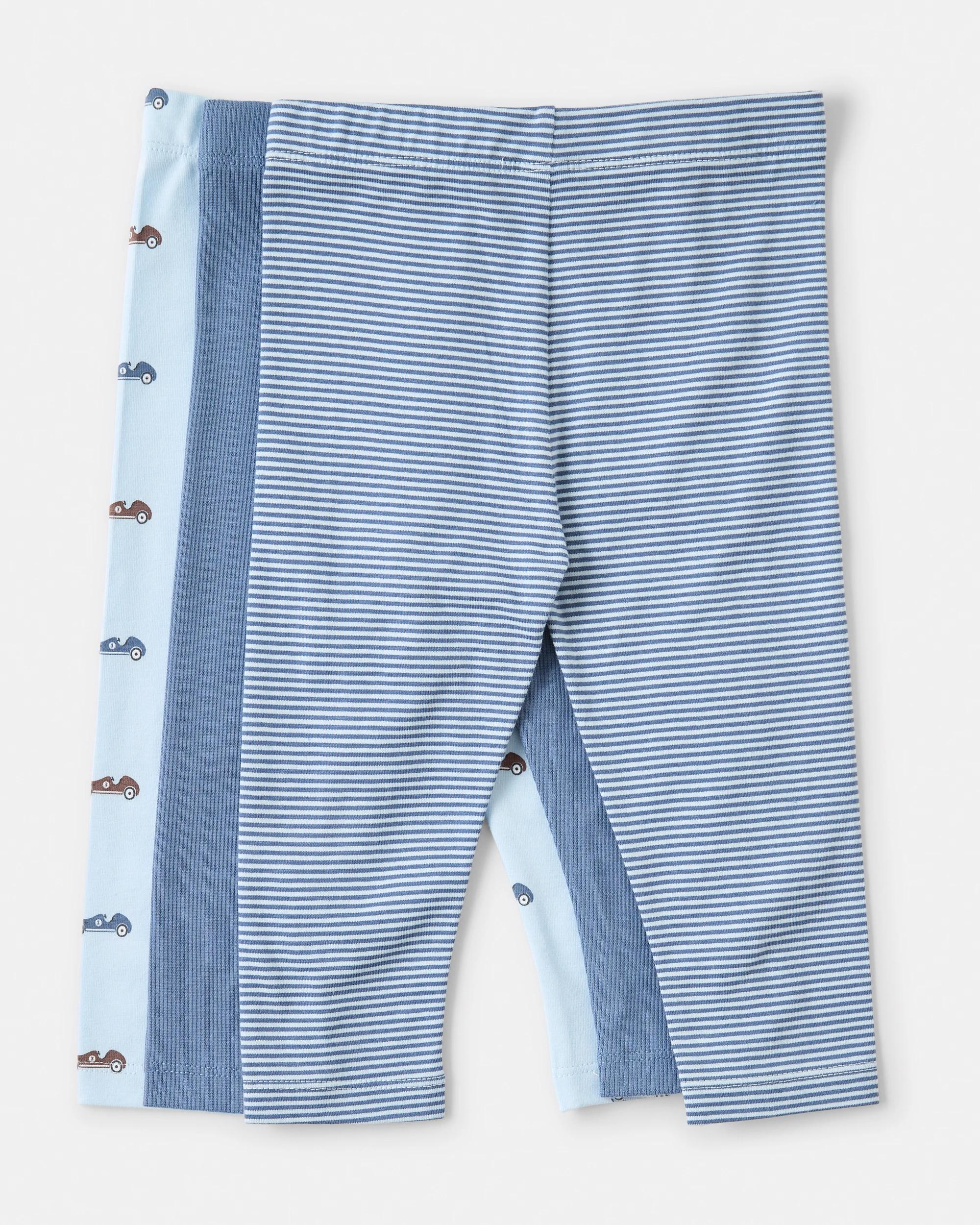 2 3 Pack Cotton Leggings Blu Car, 2 of 8