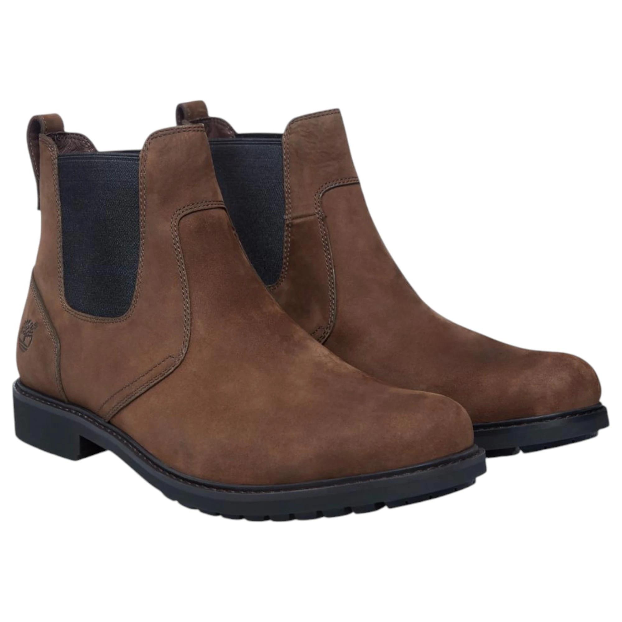 4 Timberland Mens Stormbucks Mid Chelsea Slip On Brown Boot BROWN, 4 of 6