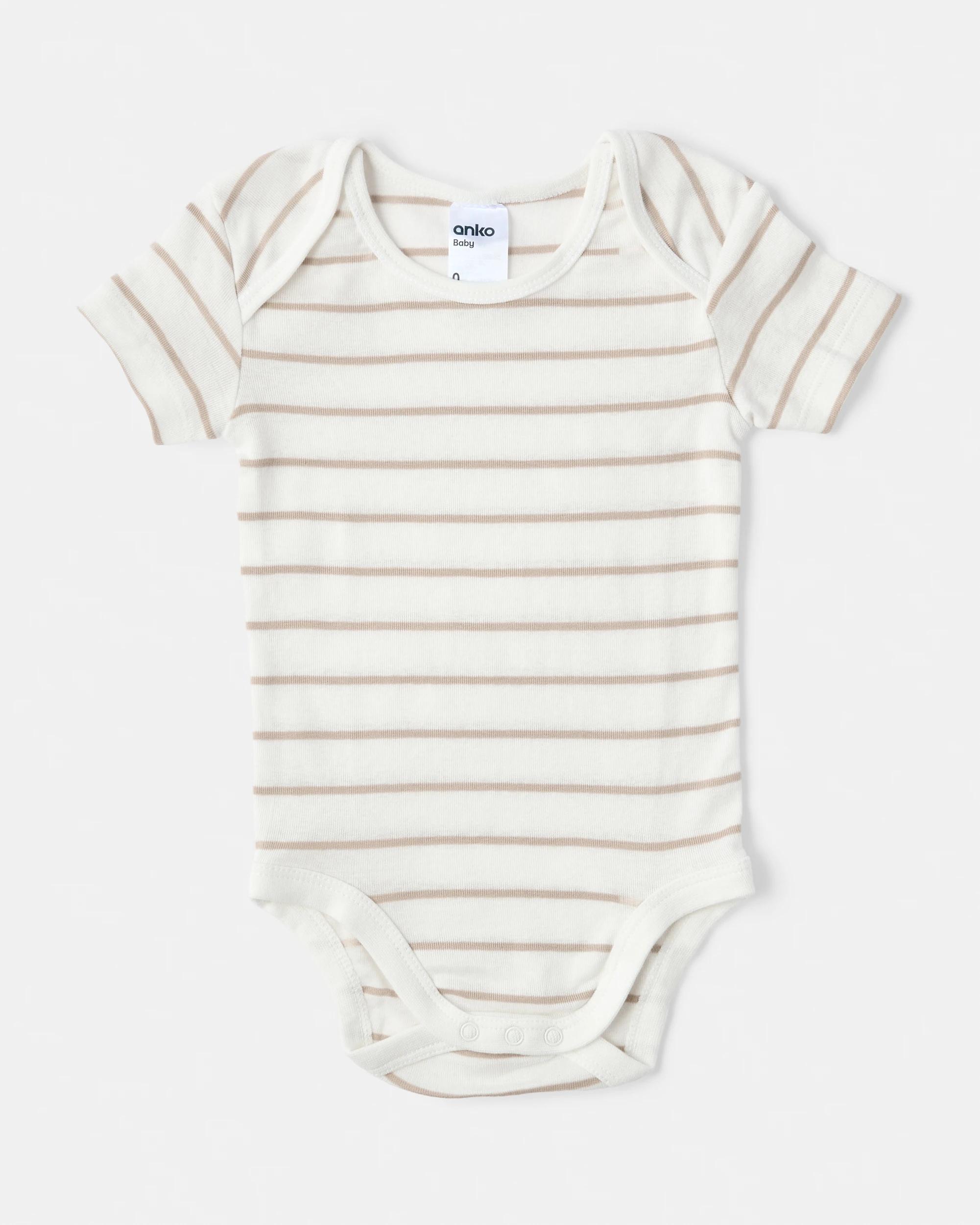 6 5 Pack Short Sleeve Bodysuits Bear, 6 of 10